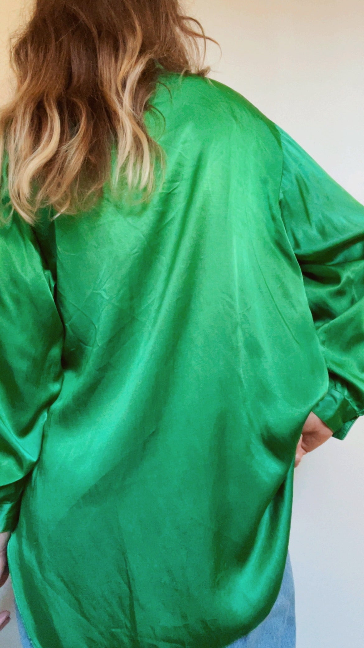 Emerald Satin Top