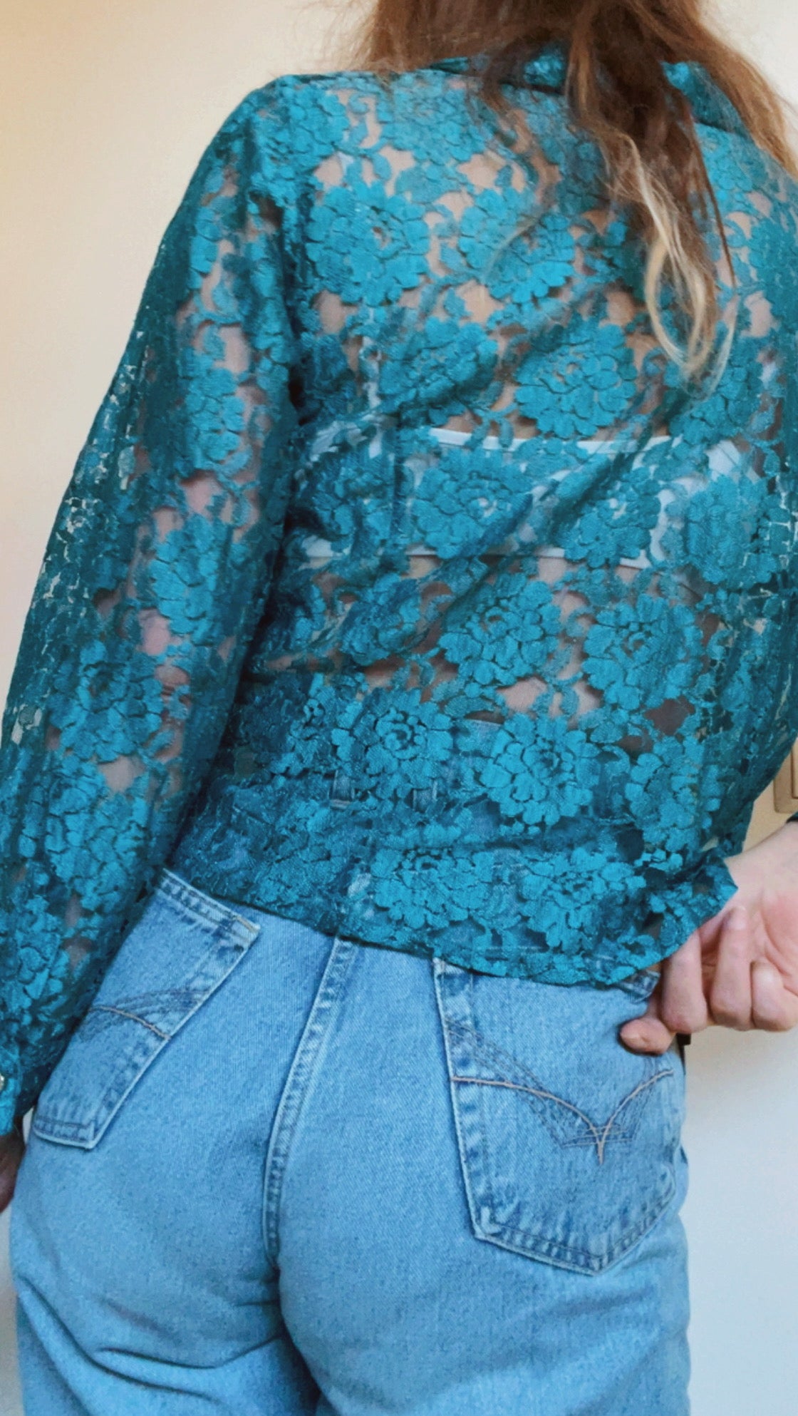 Turquoise Lace Top