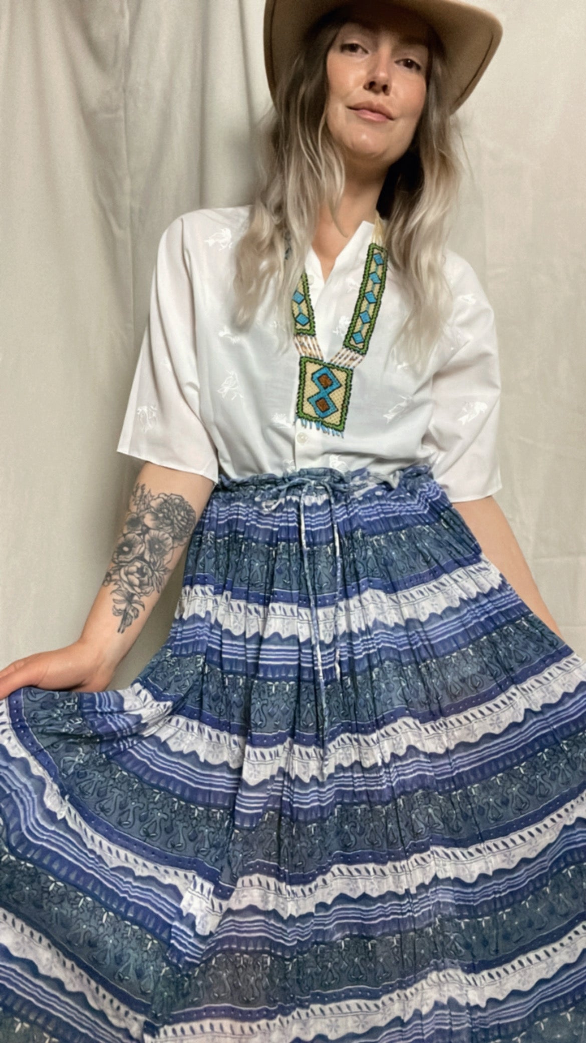 India cotton gauze skirt