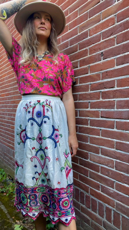 Mirror Embroidered Skirt