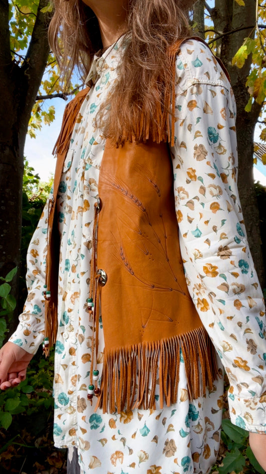 Leather Fringe Waistcoat