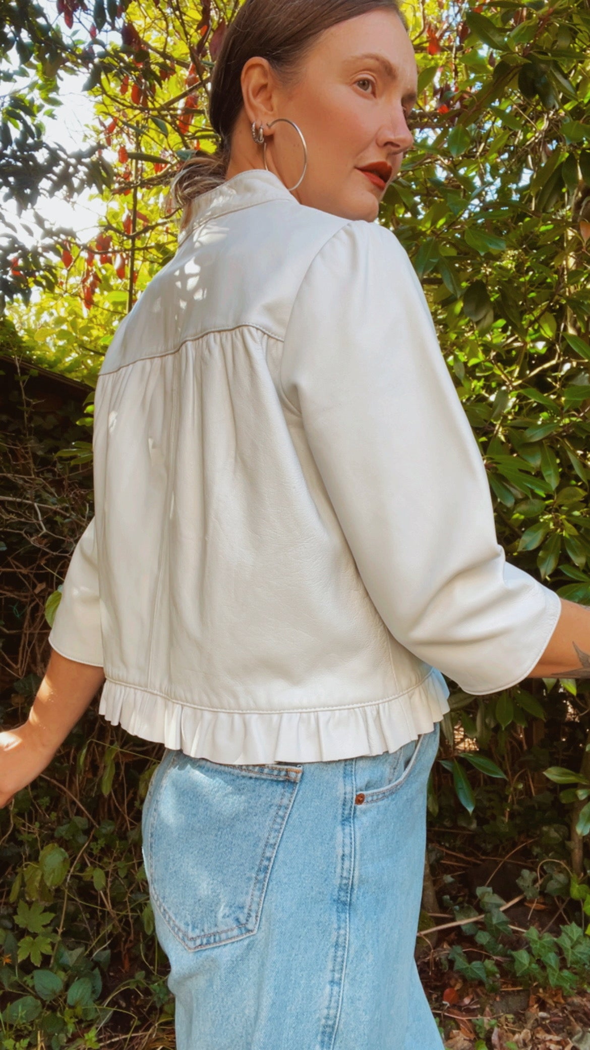 Leather Ruffle Top