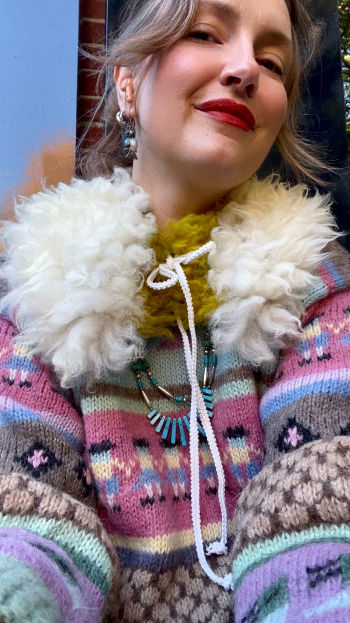 Reworked Patchwork Shearling Collar