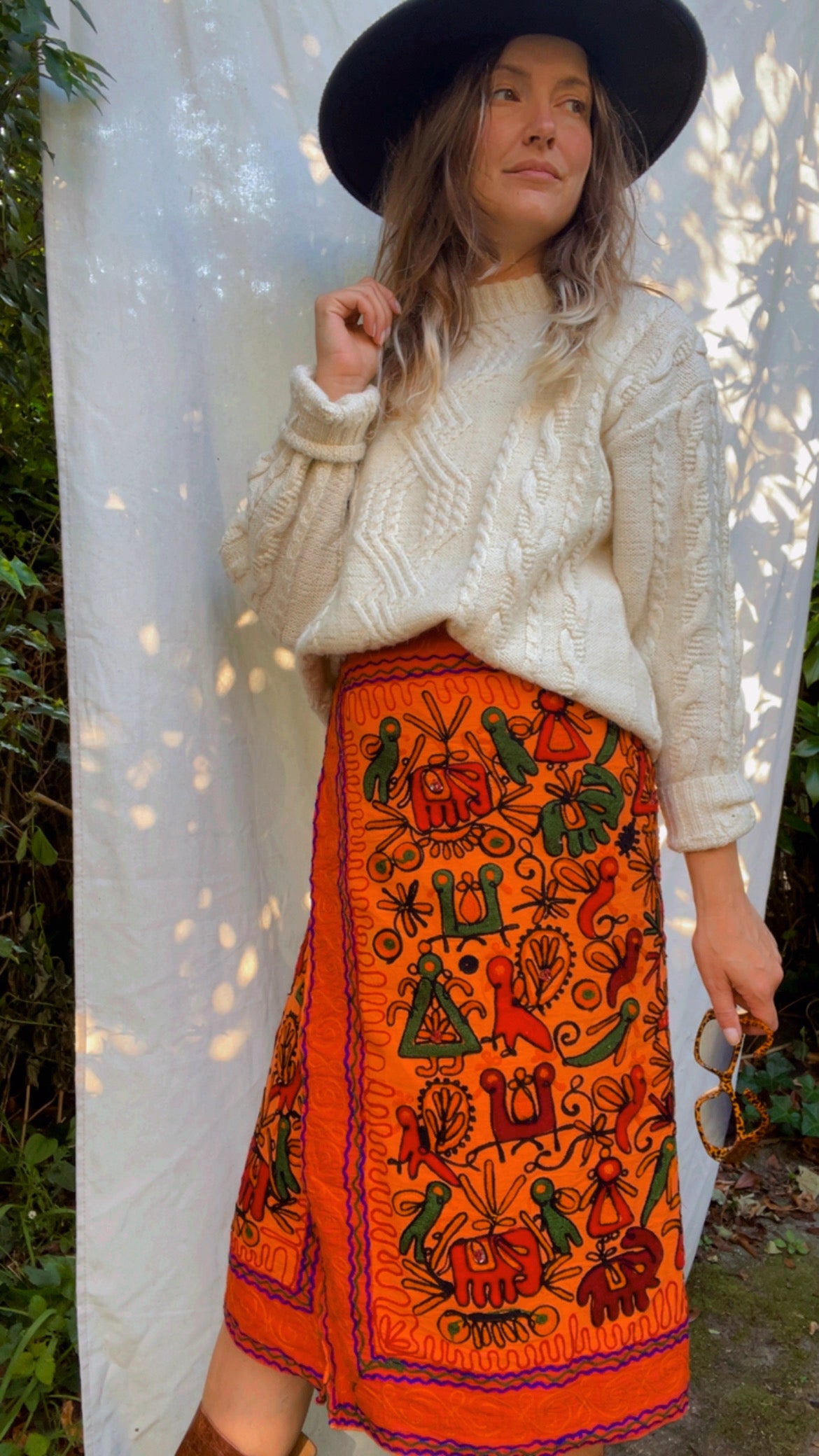 Kantha wrap skirt