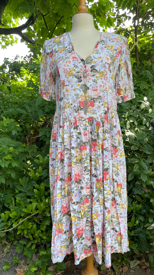 90s floral tea dress