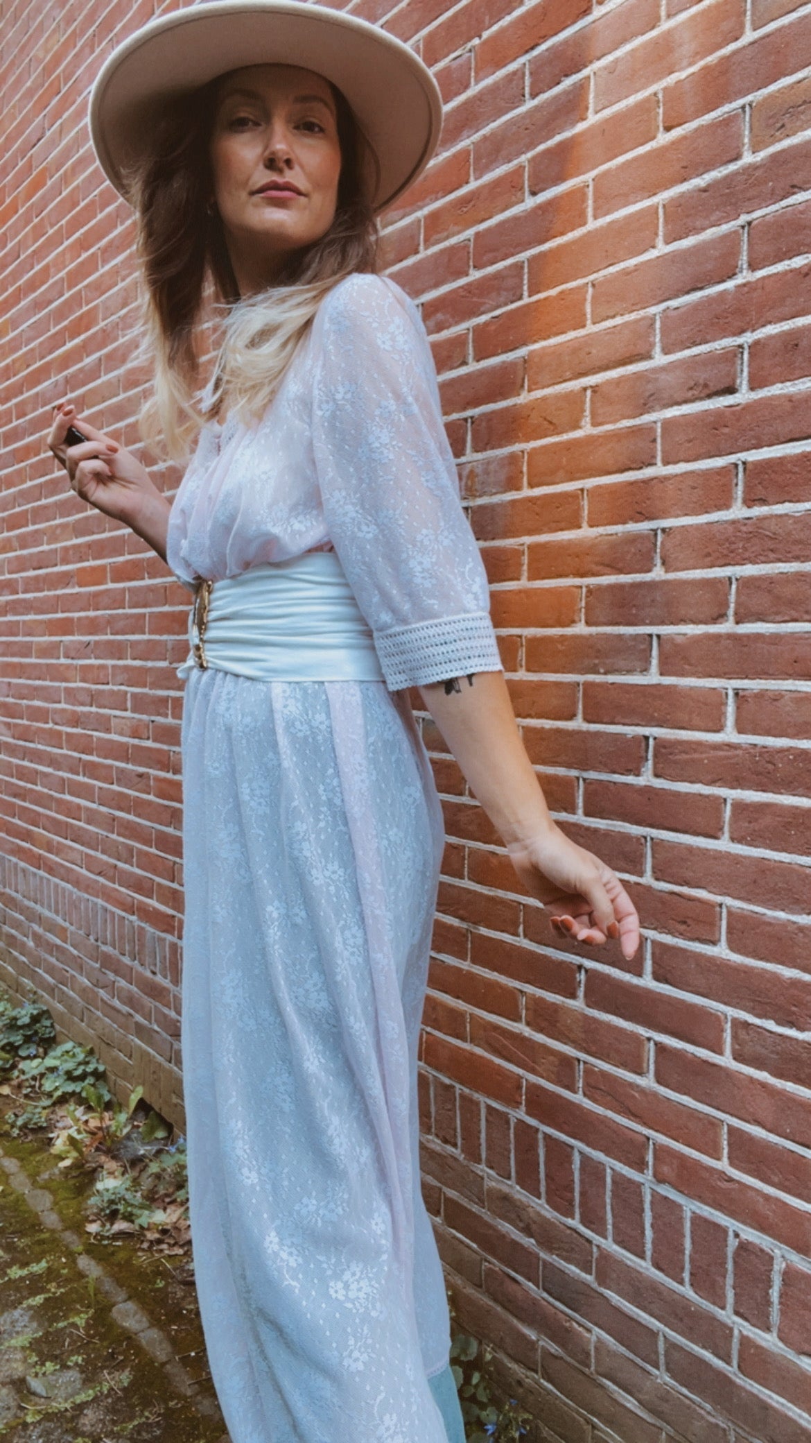 60s Blush Lace Gown