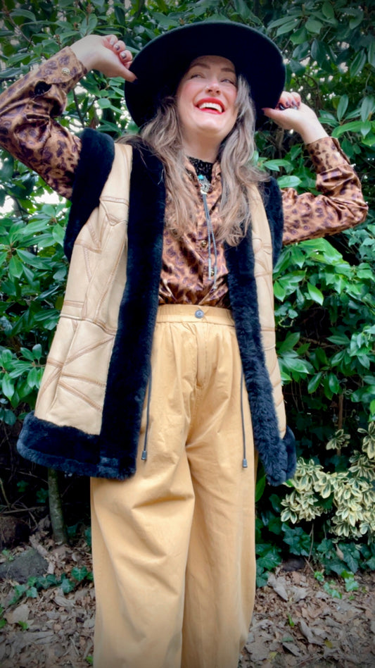 Patchwork Shearling Waistcoat