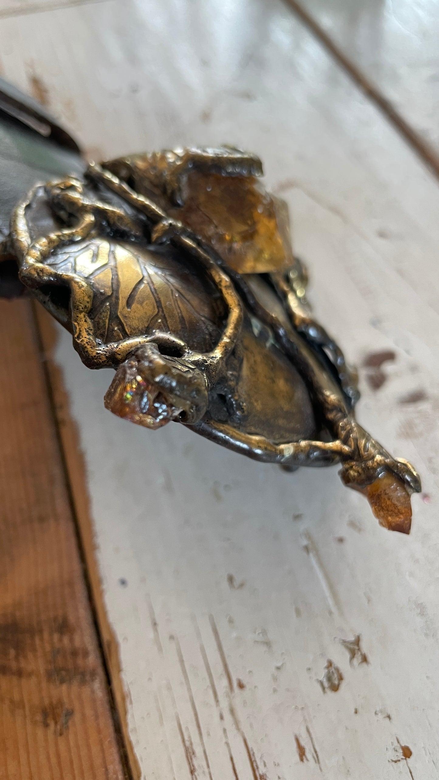 Brutalist Citrine Brass Belt