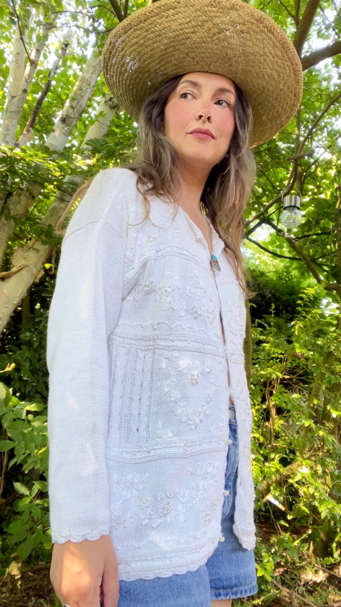 Bedazzled Cotton Cardigan