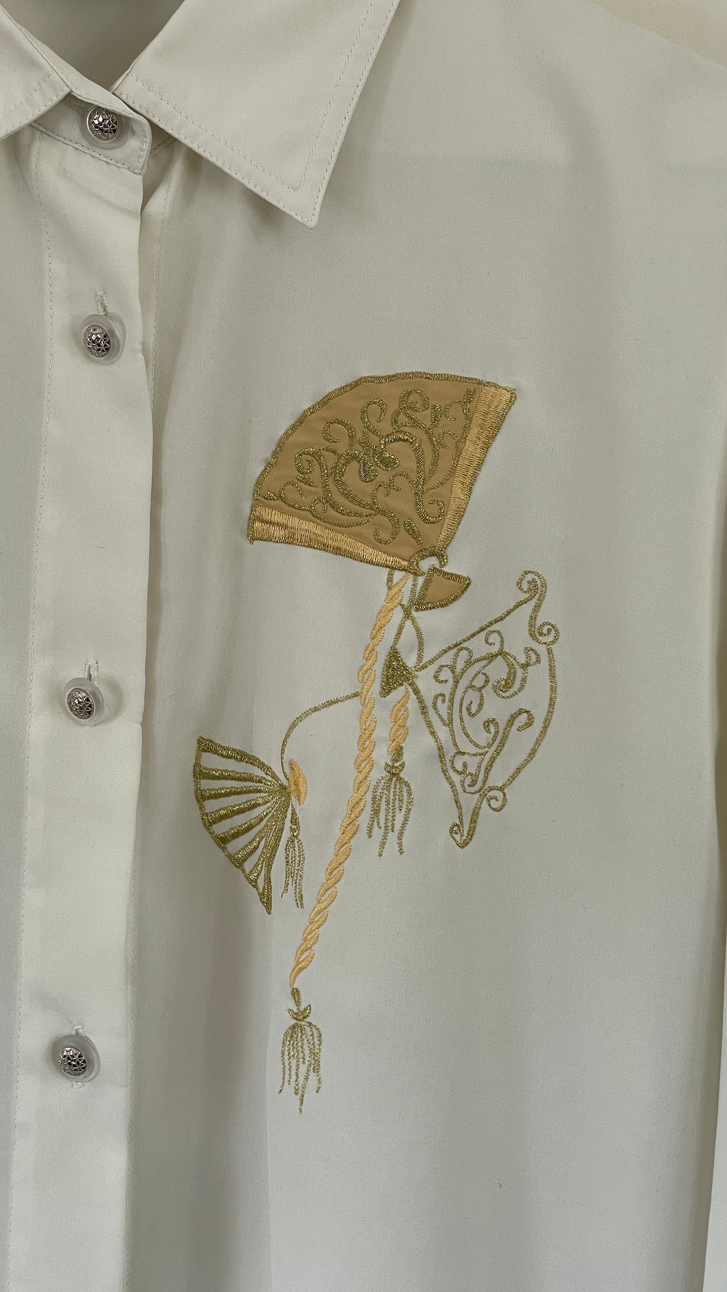 80s golden fan top