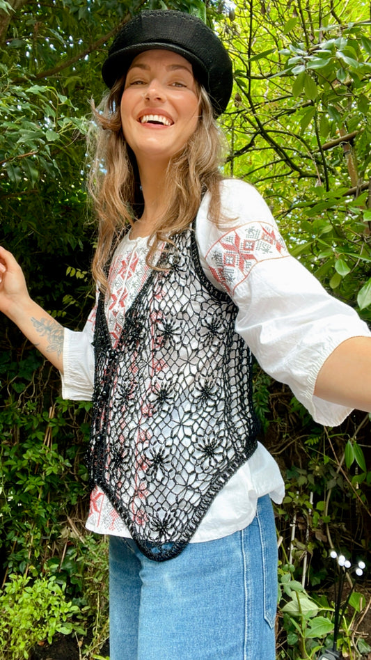 Beaded Crochet Waistcoat