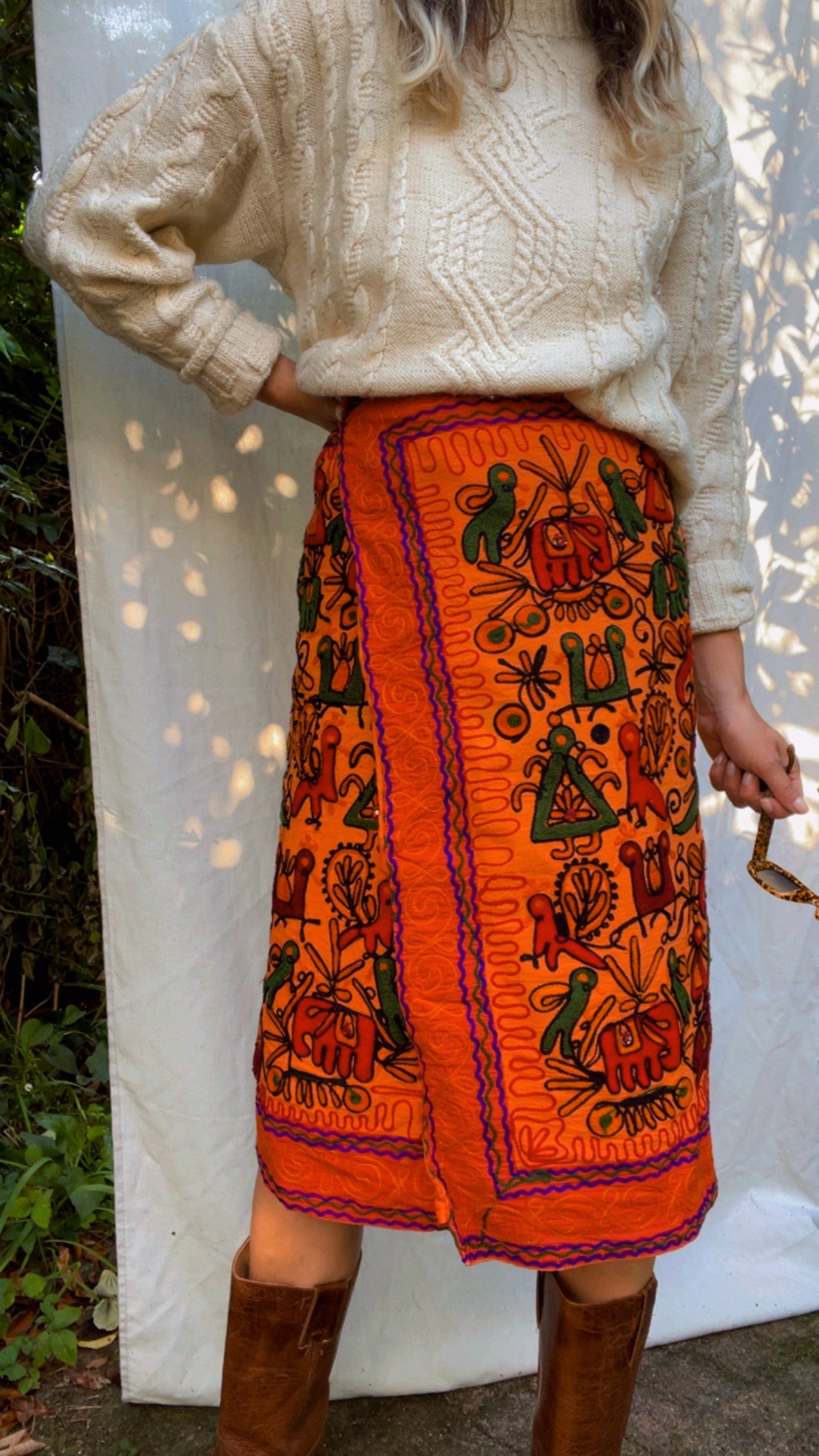 Kantha wrap skirt