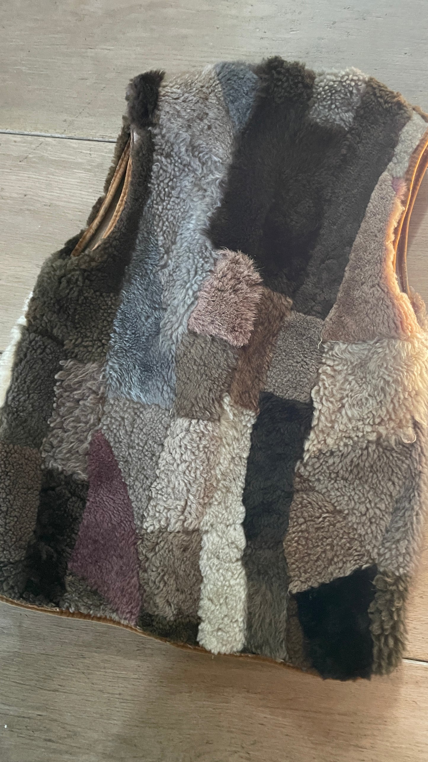 Patchwork Shearling Waistcoat