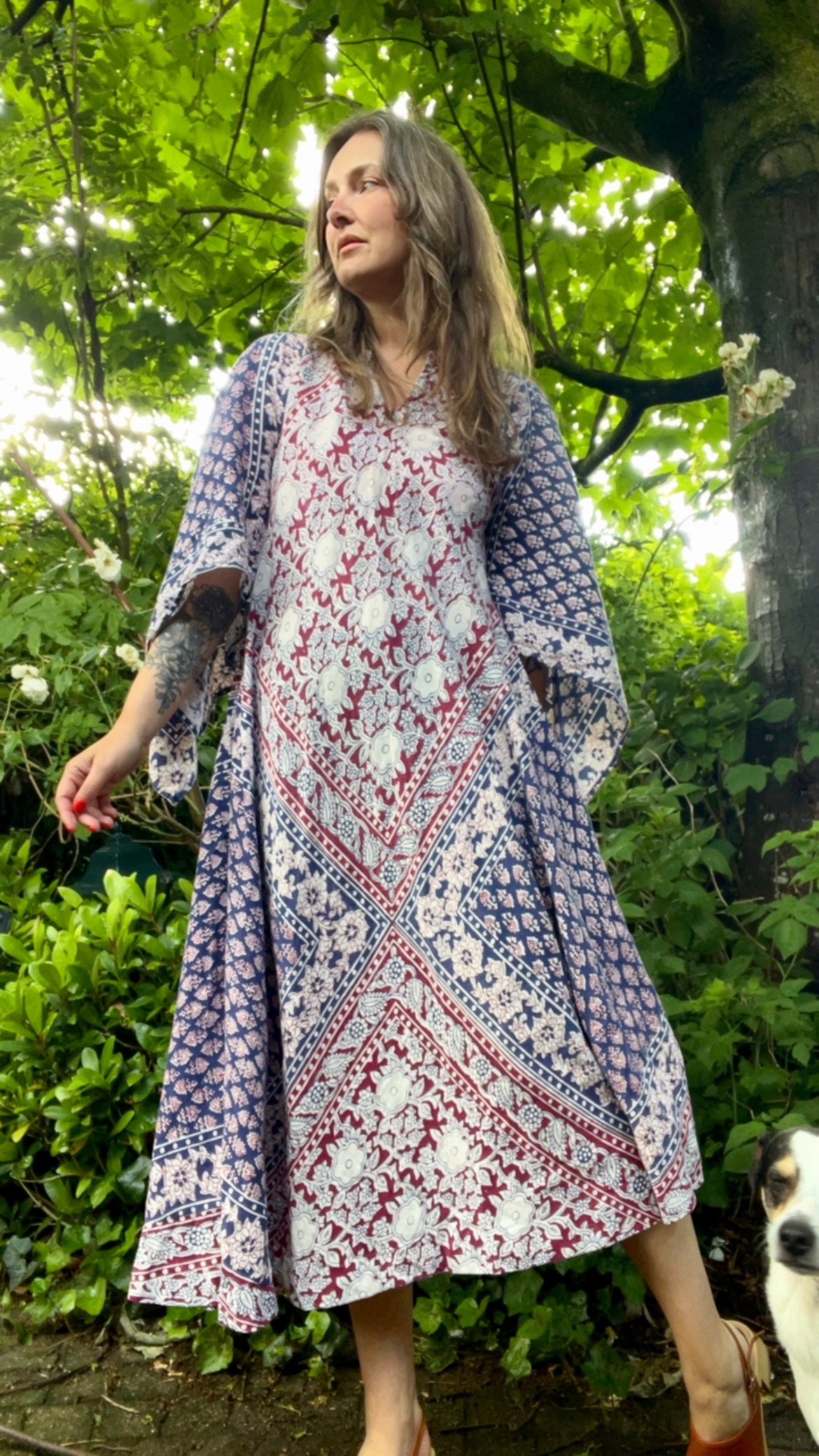 Cotton Blockprint Maxi Dress
