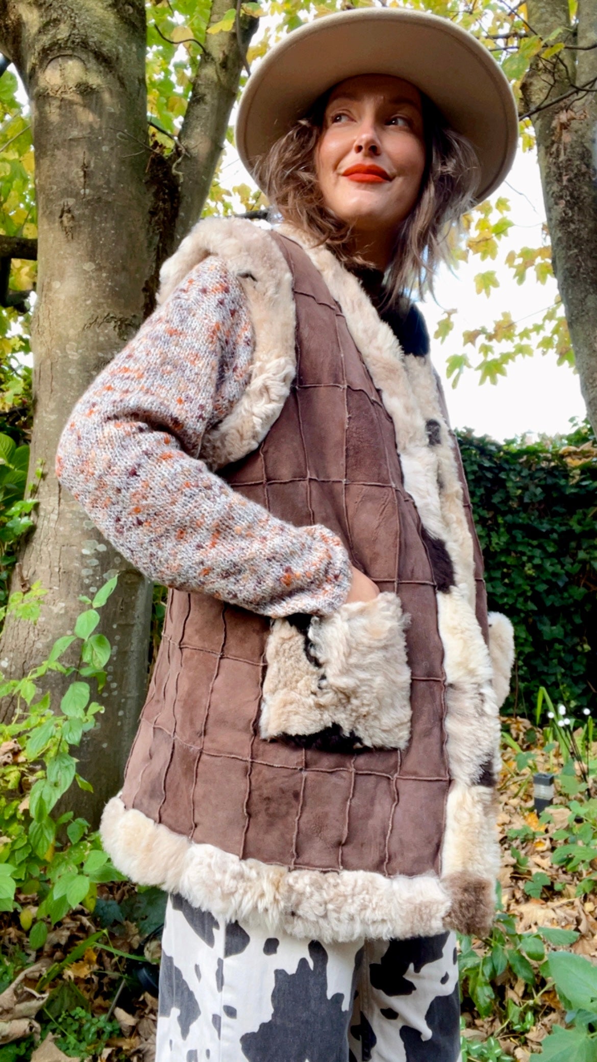Shearling Patchwork Waistcoat