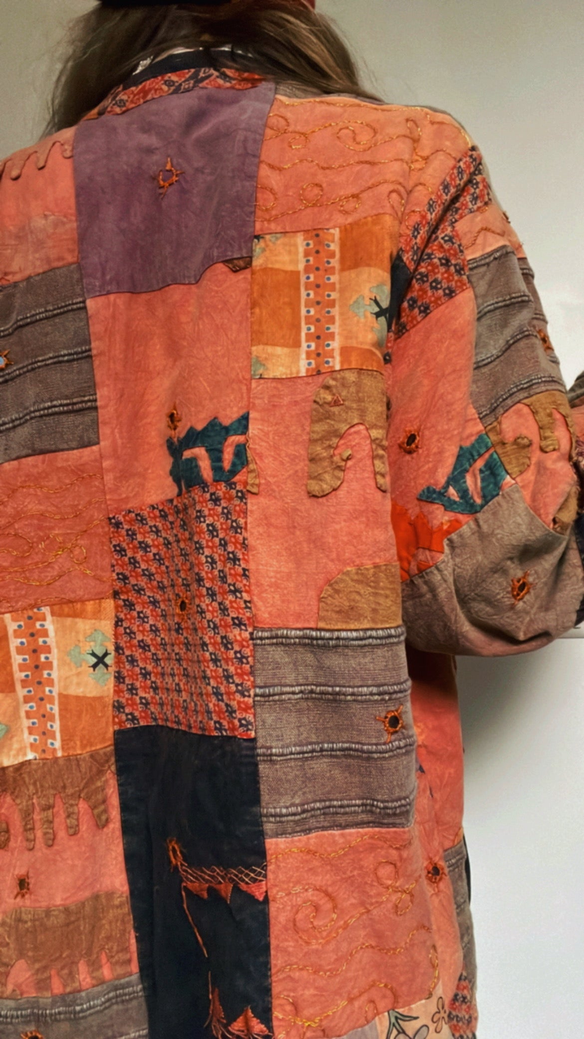 Kantha Jacket Peach