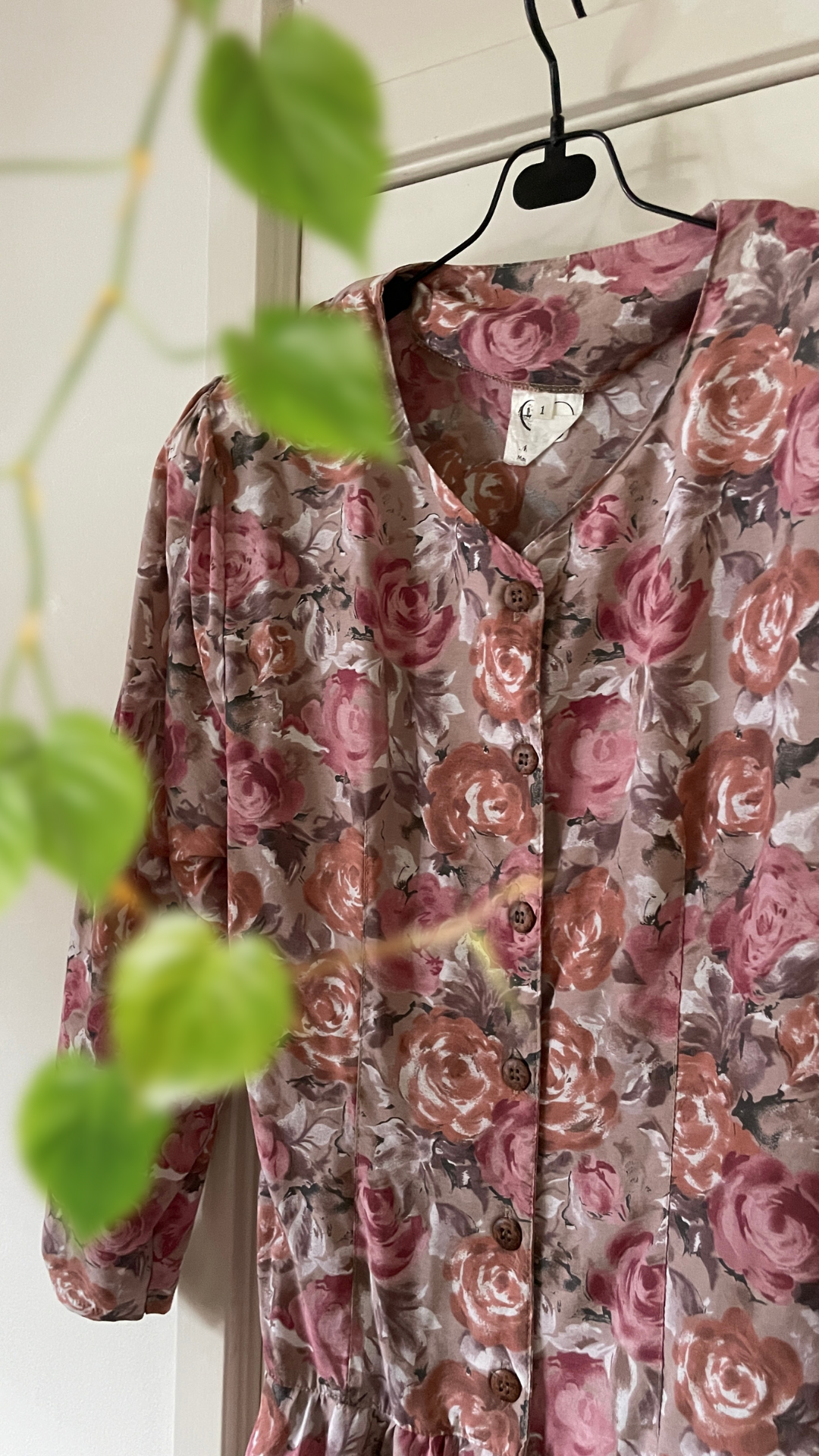 90s Peplum Roses Dress