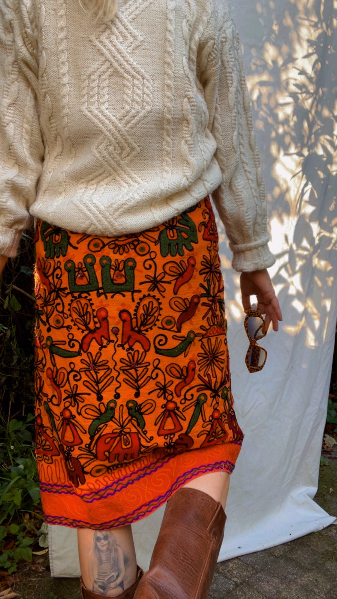 Kantha wrap skirt