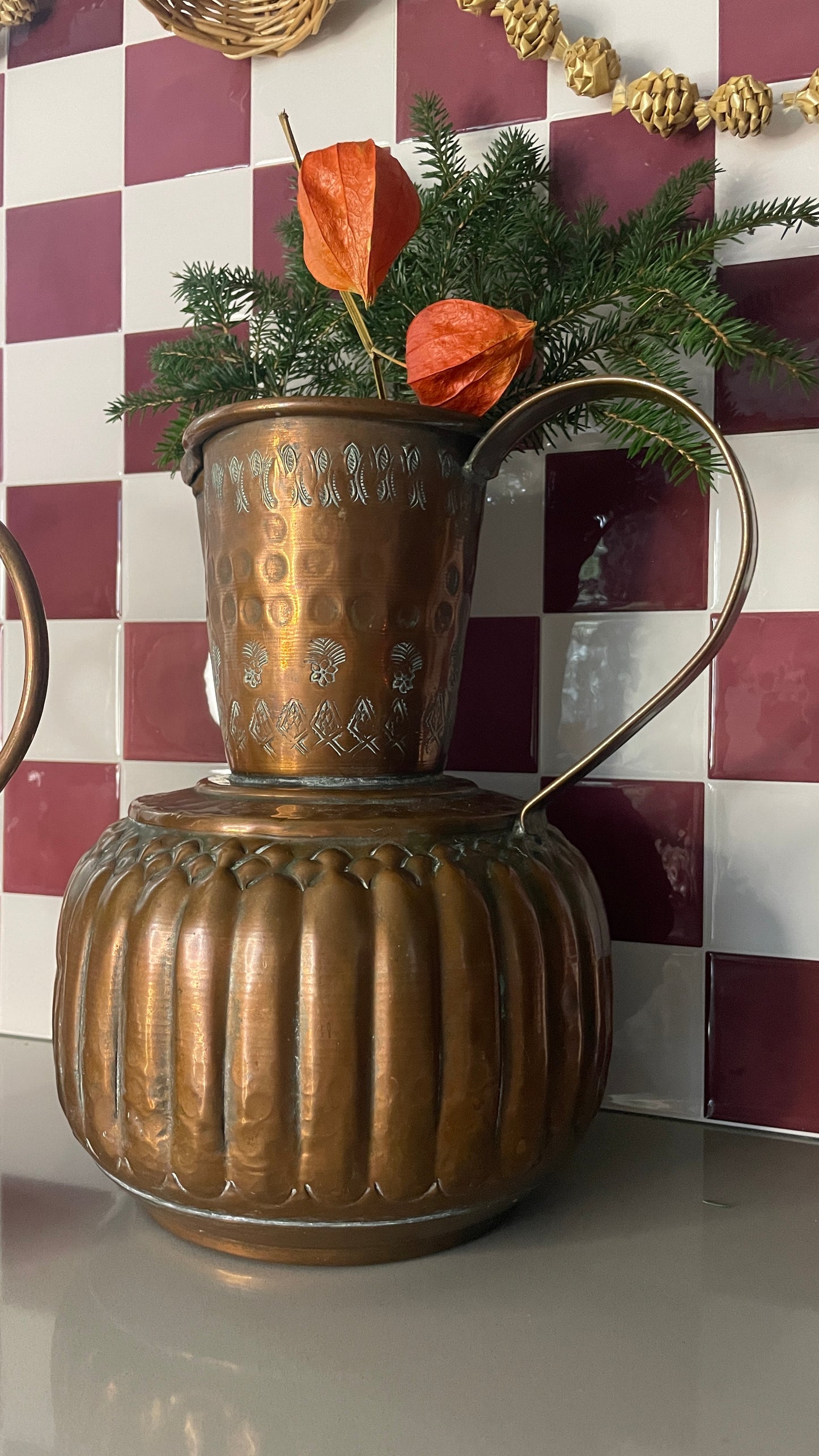 Copper Etched Vases