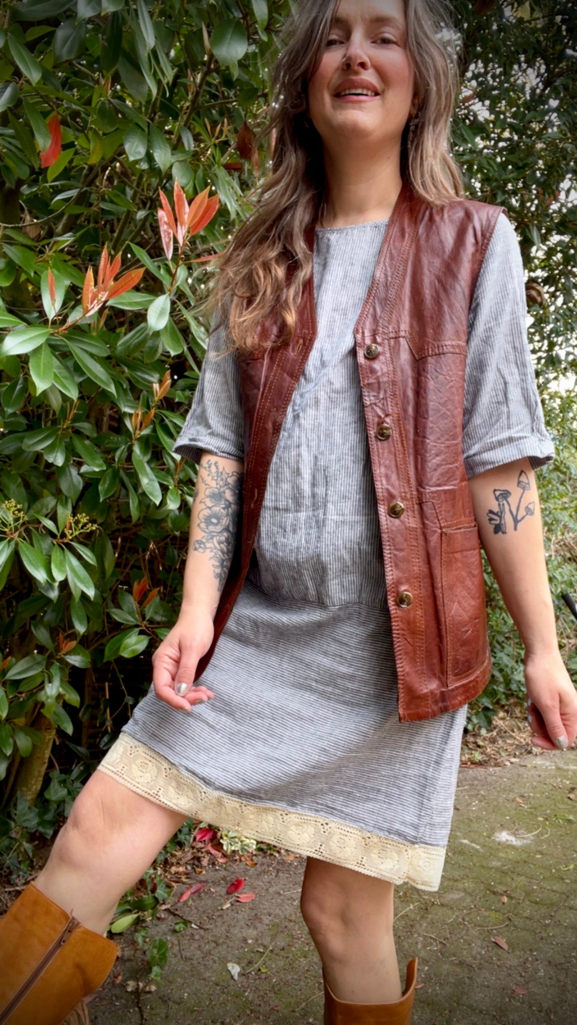 70s Leather Waistcoat