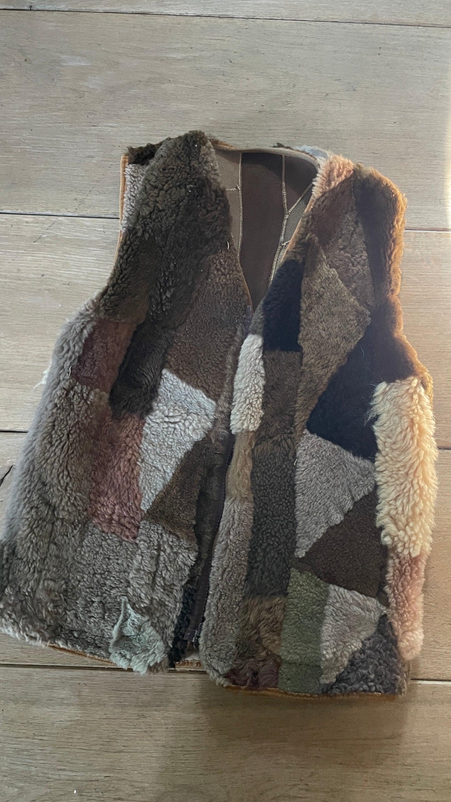 Patchwork Shearling Waistcoat