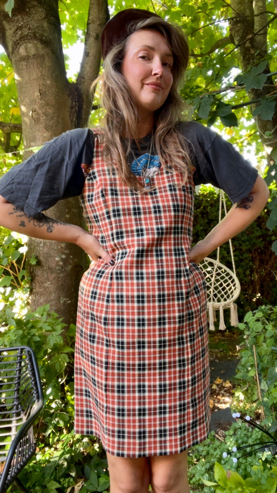 Pinny Check Dress