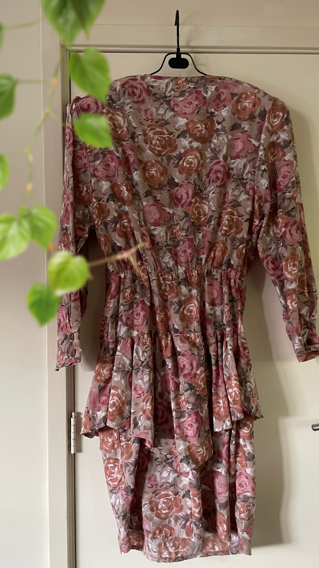 90s Peplum Roses Dress