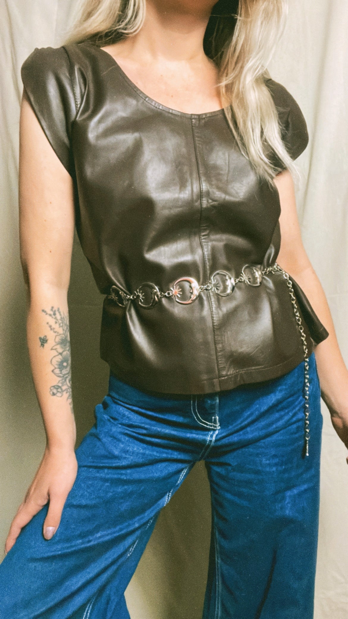 80s Leather Top