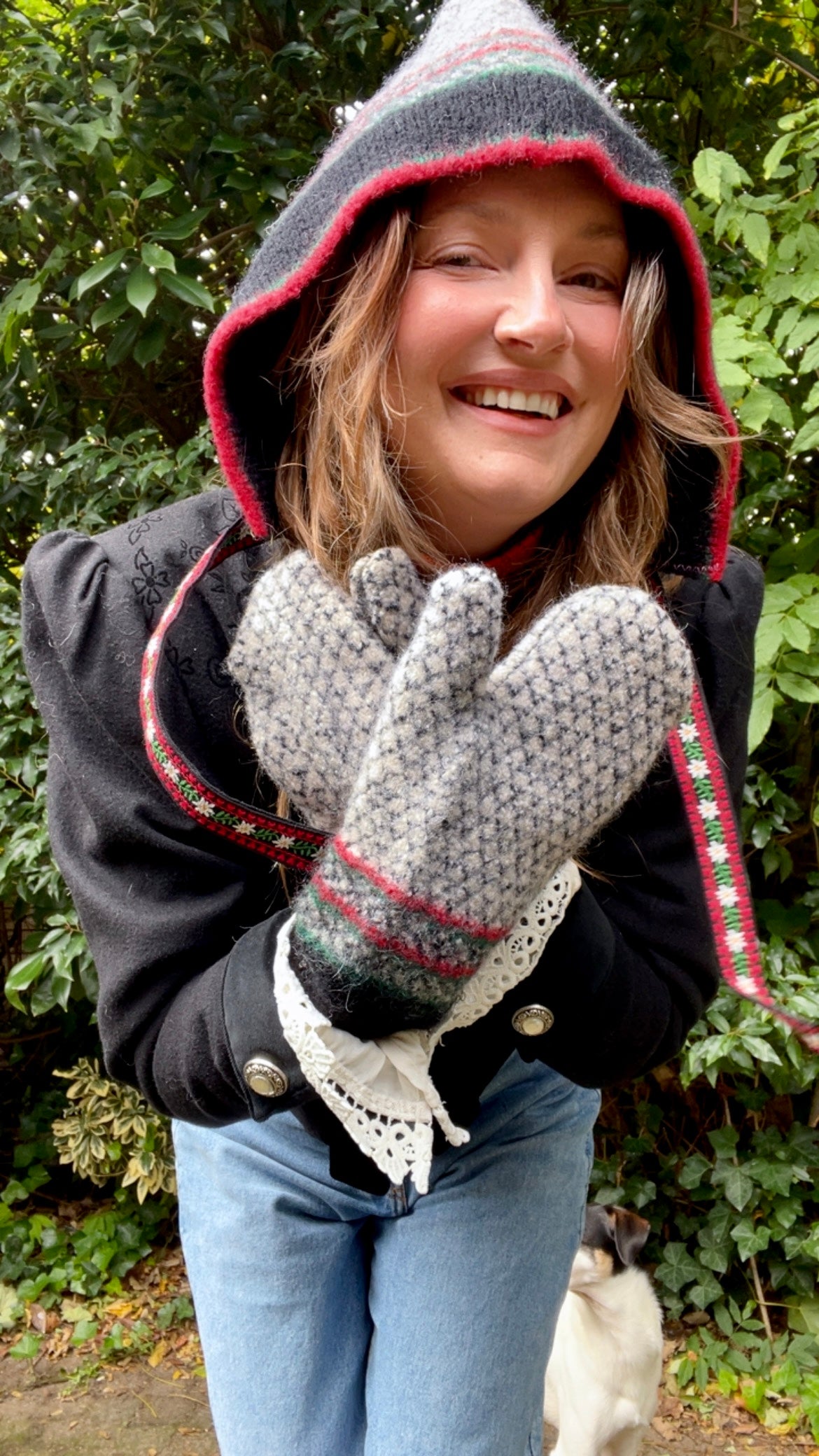 Reworked Bonnet & Mittens Set
