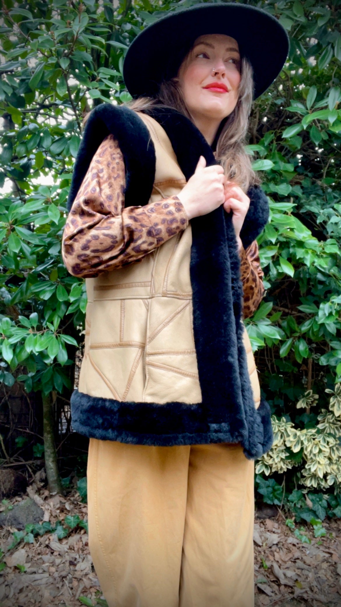 Patchwork Shearling Waistcoat