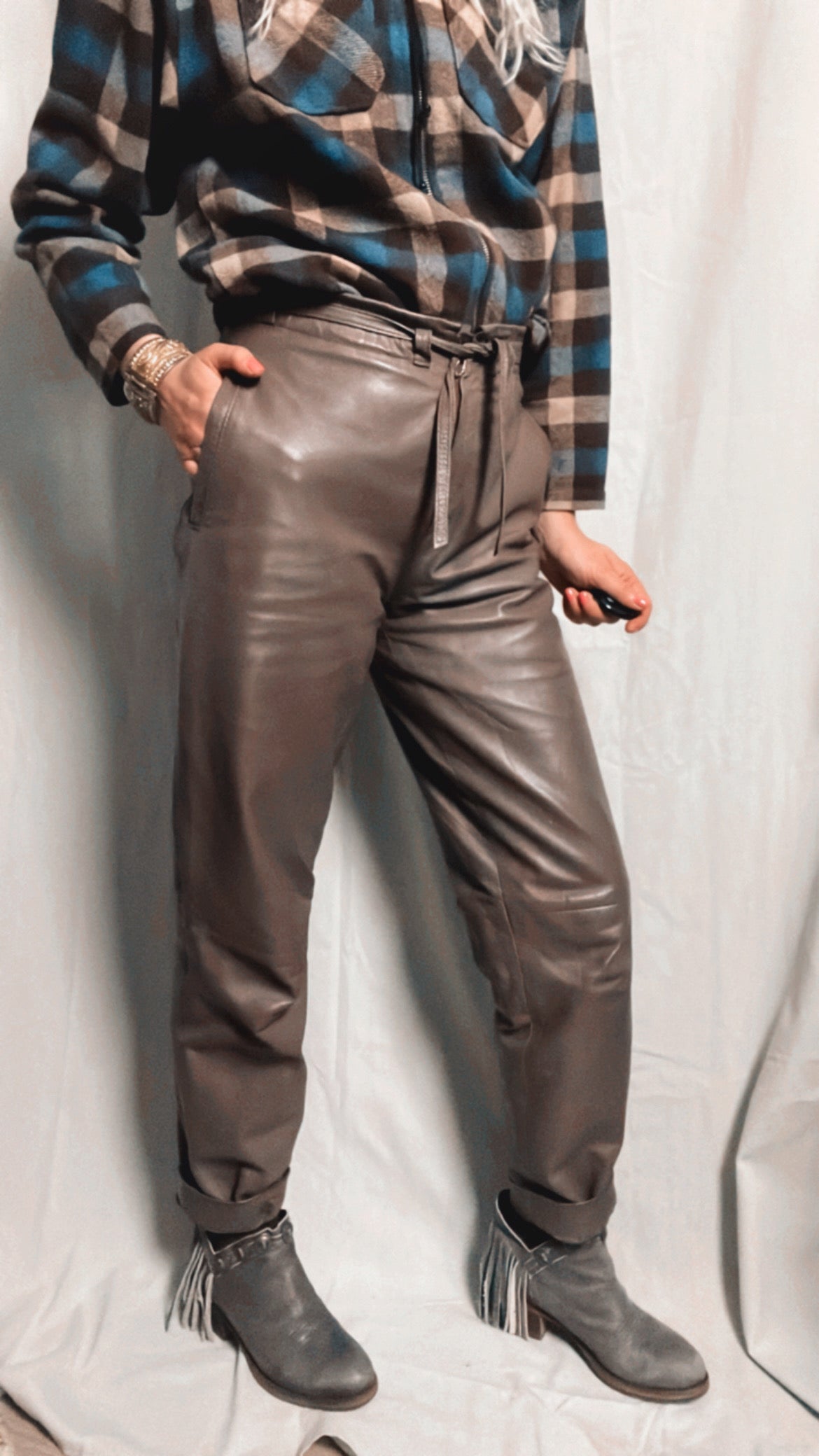 Leather 80'S pants