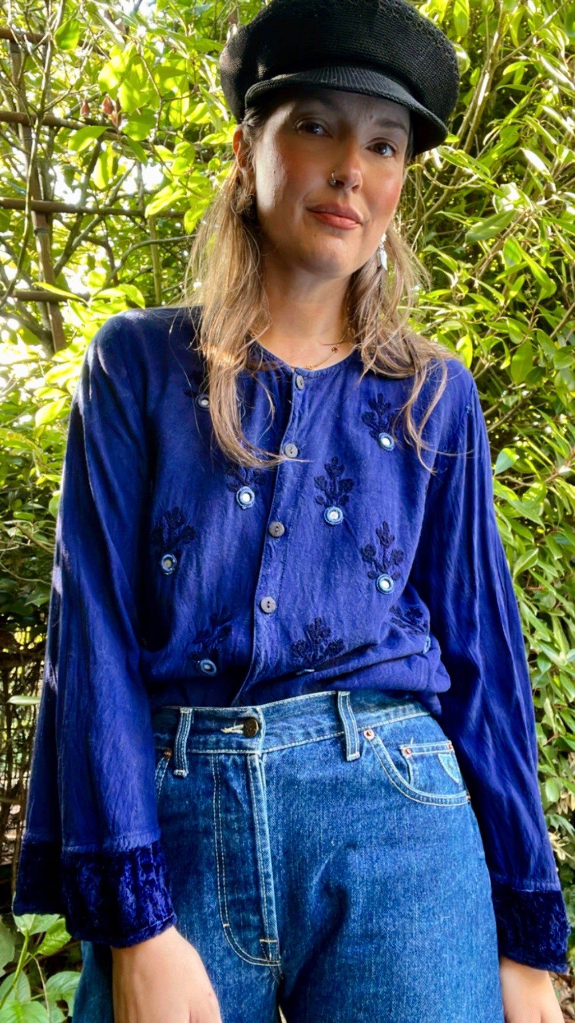 Indigo Hippie Top