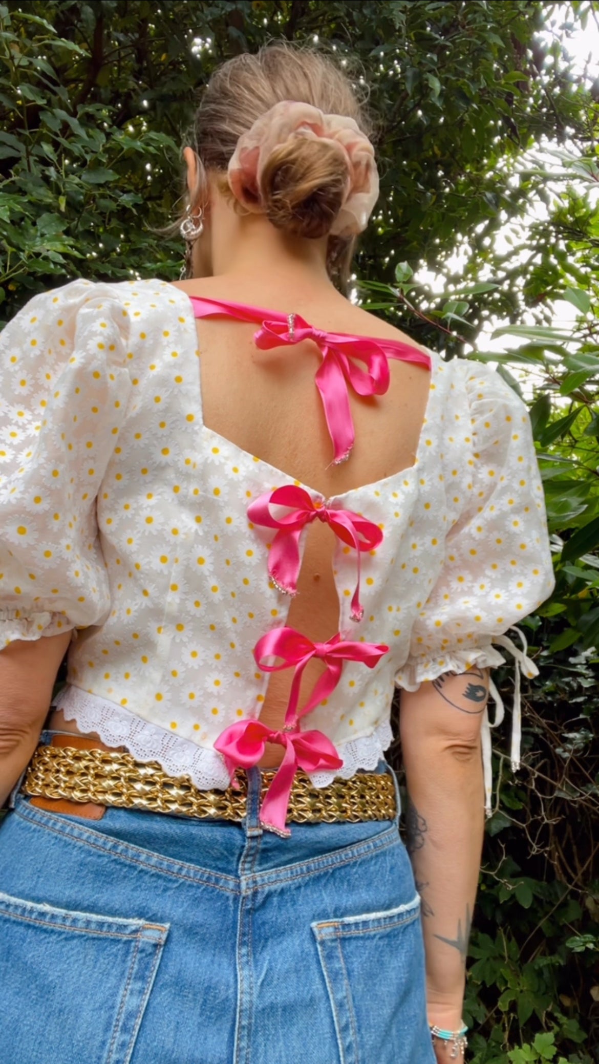 Reworked • Daisy & Bow Top