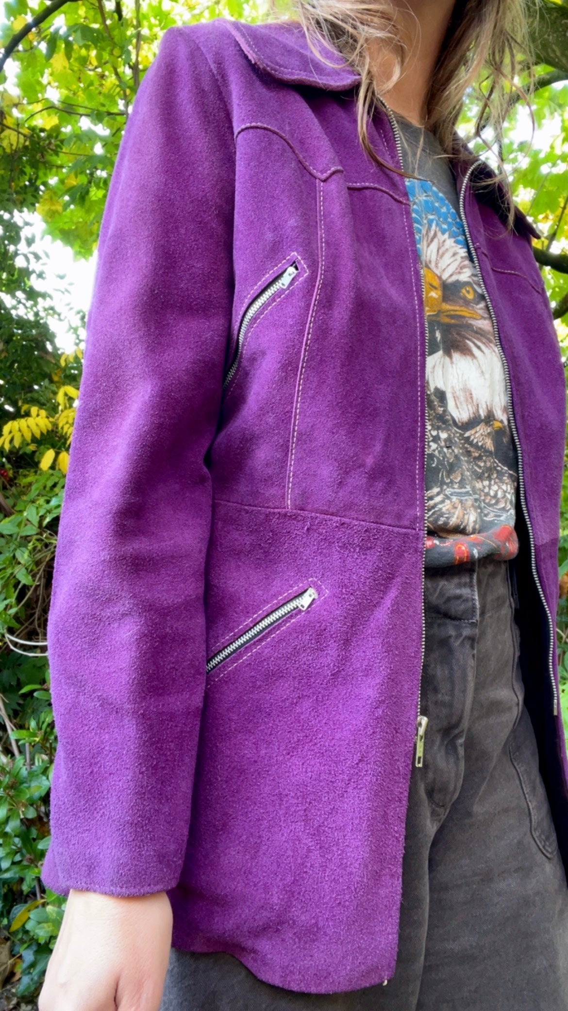 70s Purple Suede Jacket