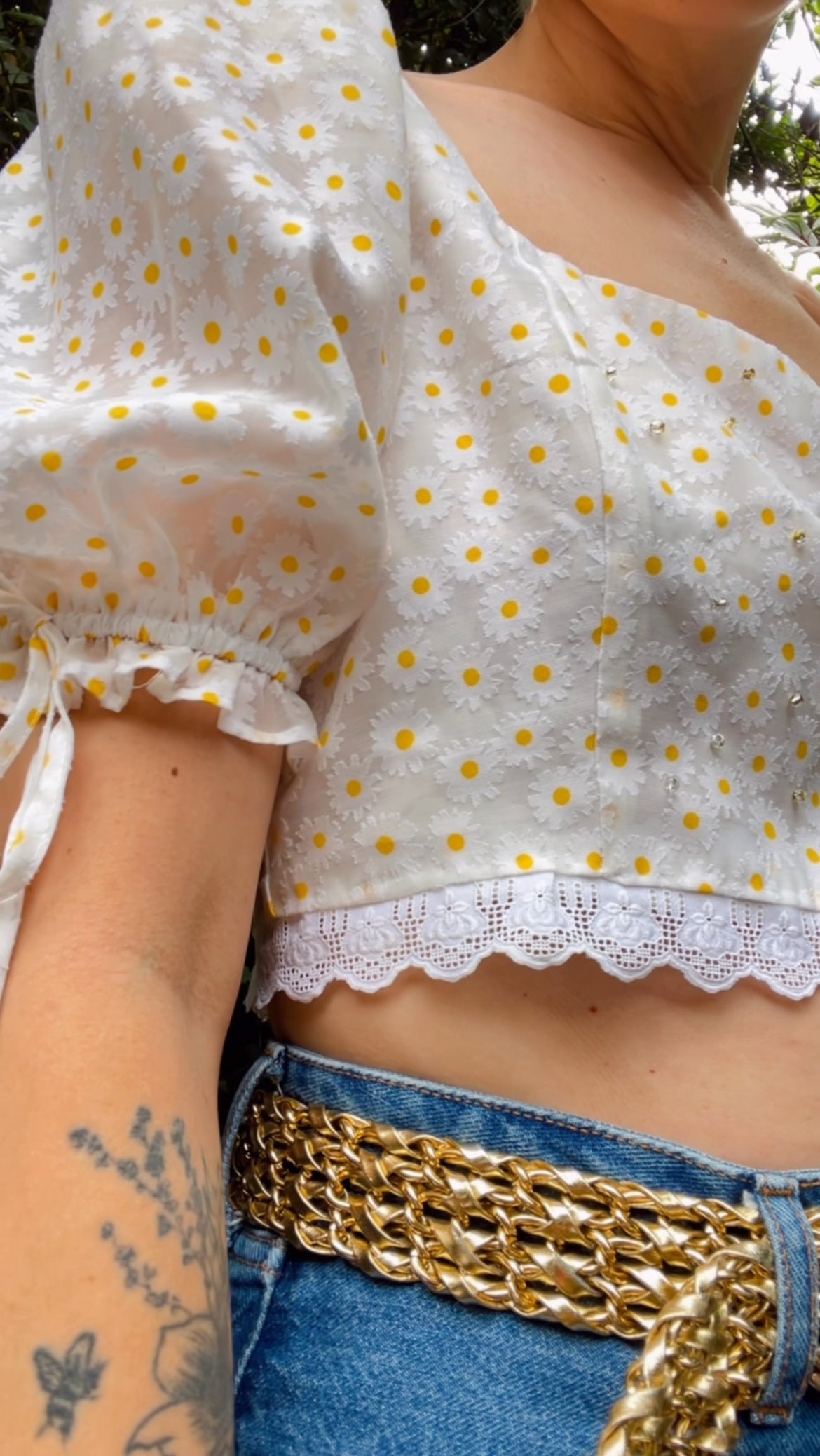 Reworked • Daisy & Bow Top