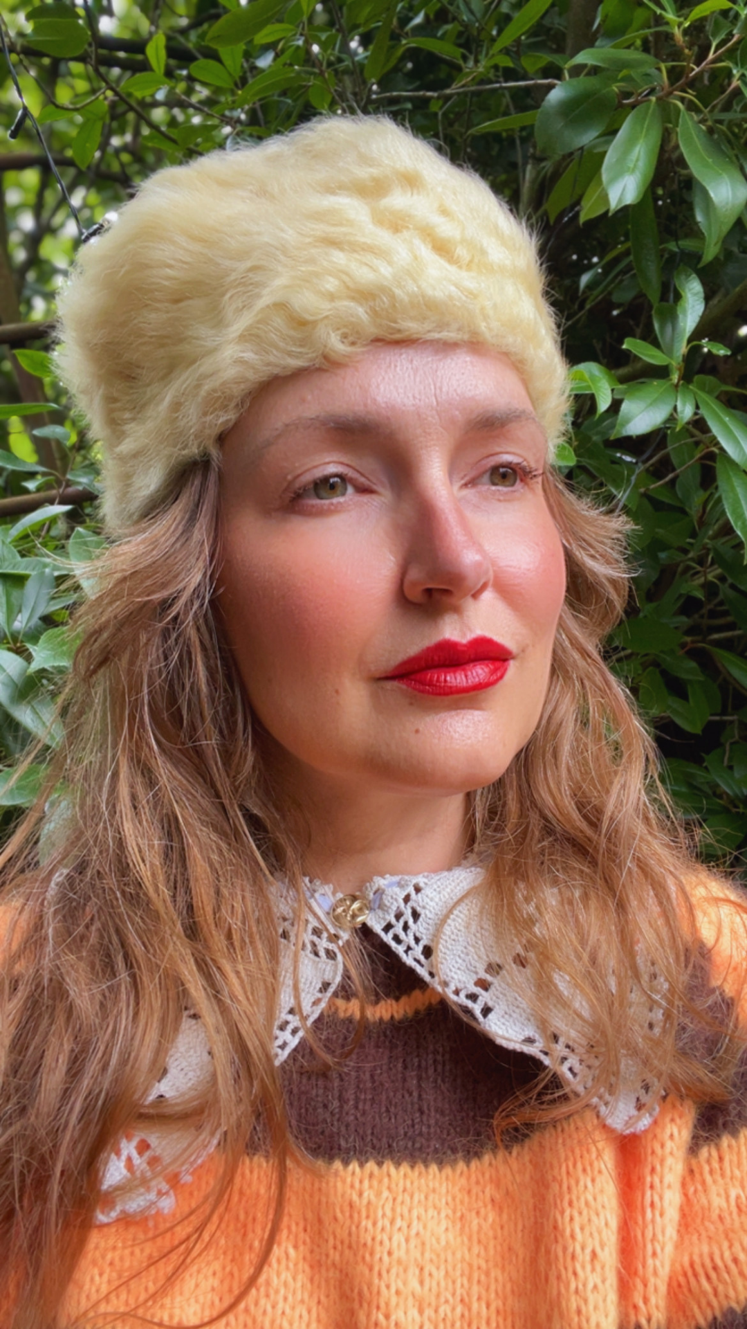 Shearling Pill Box Hat