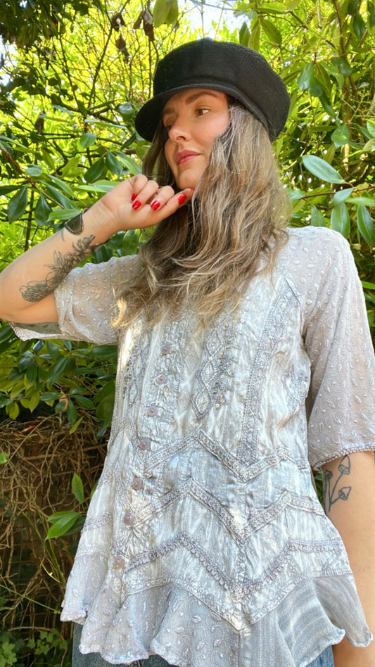 Silver Hippie Top