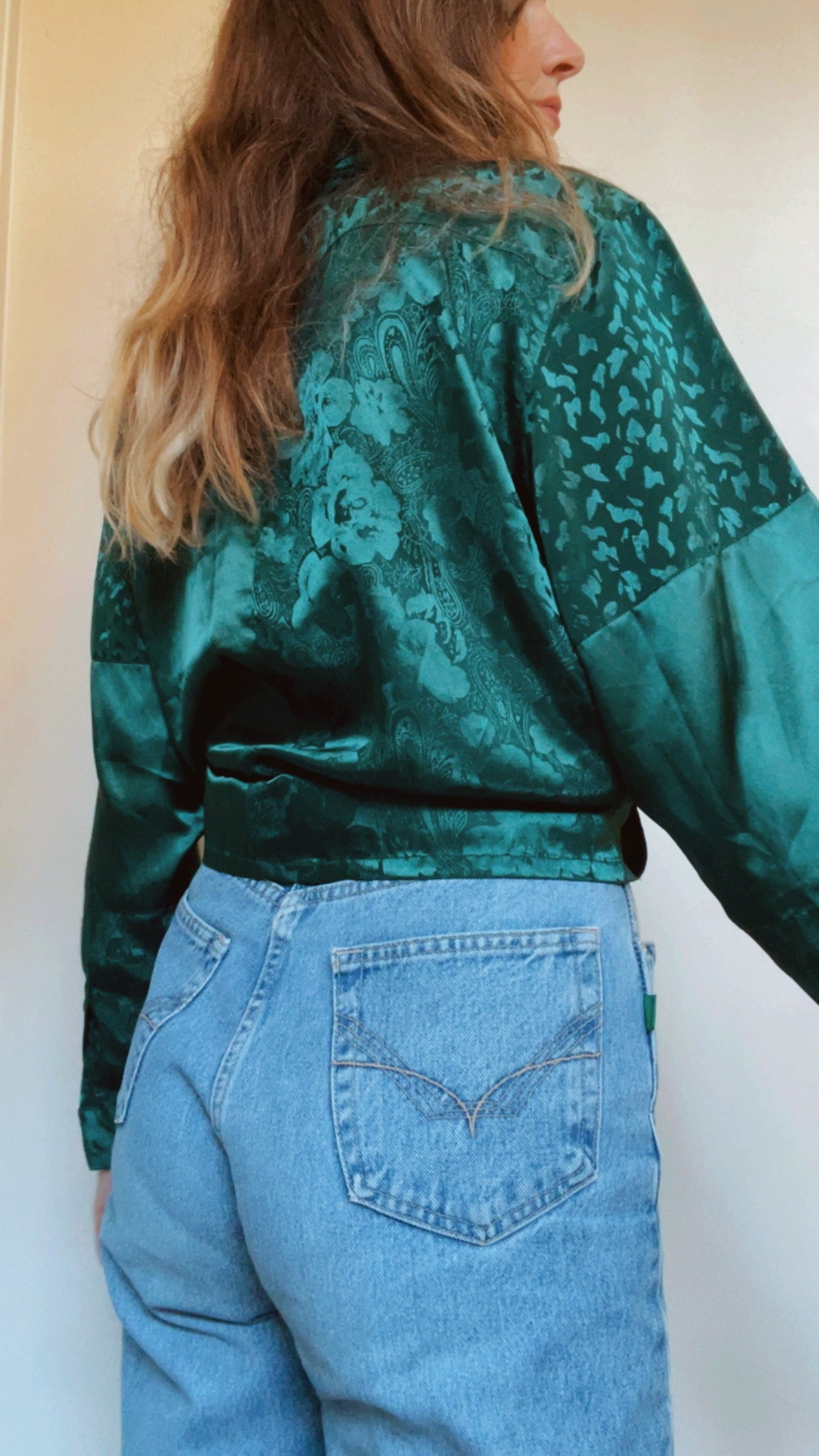 Blue Emerald Satin Top