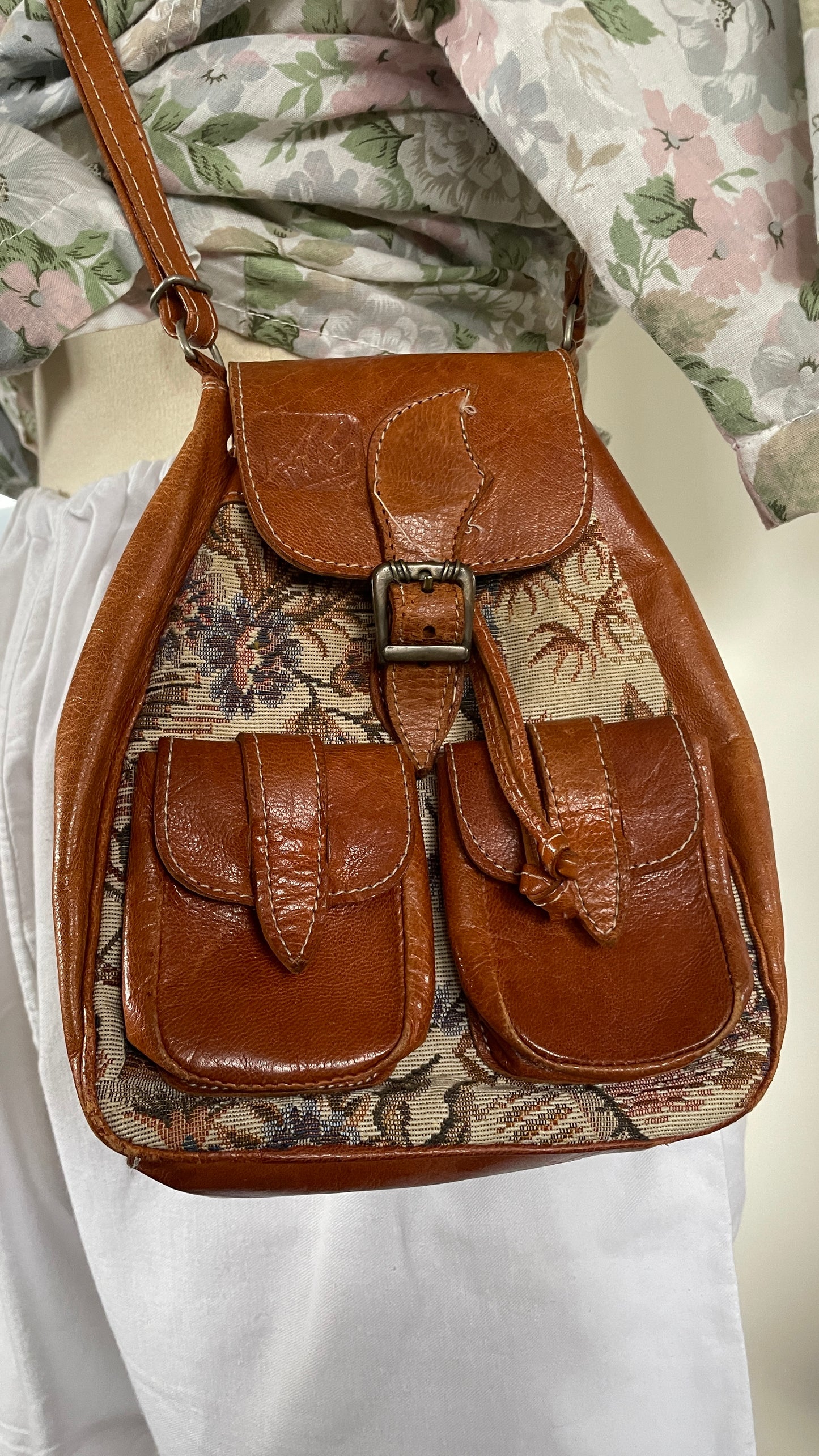 Tapestry & Leather Purse