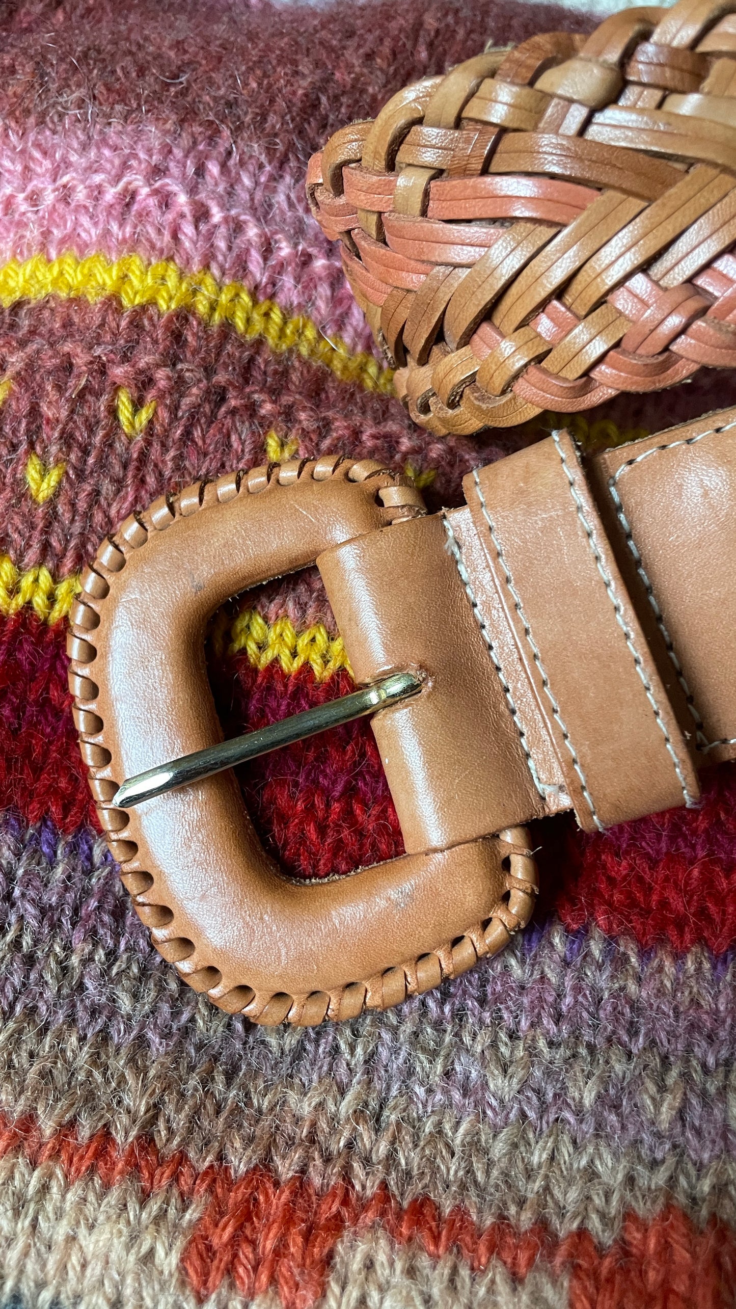 Breaded Leather Belt