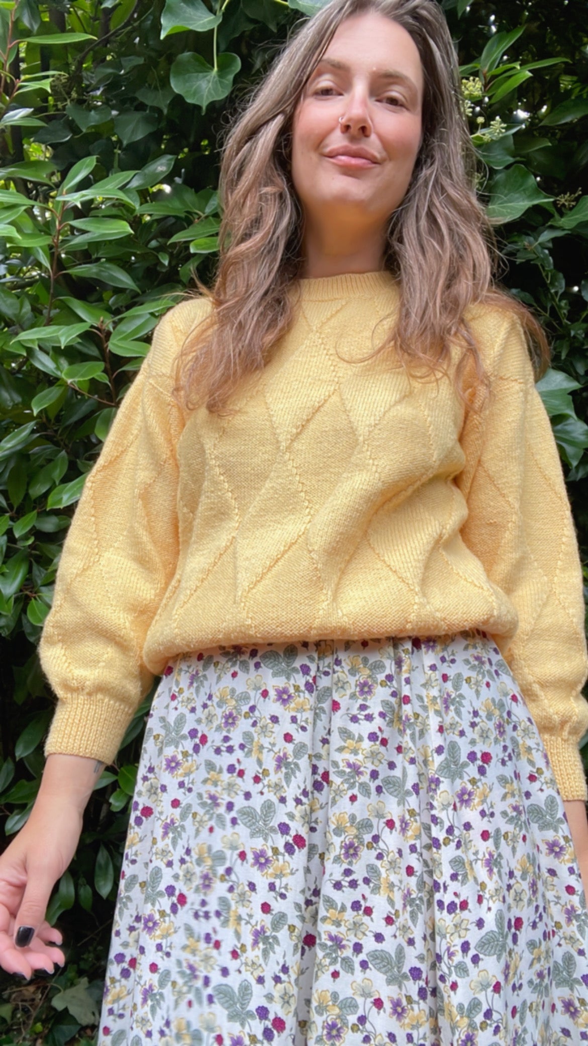 Hand Knitted Diamond Jumper