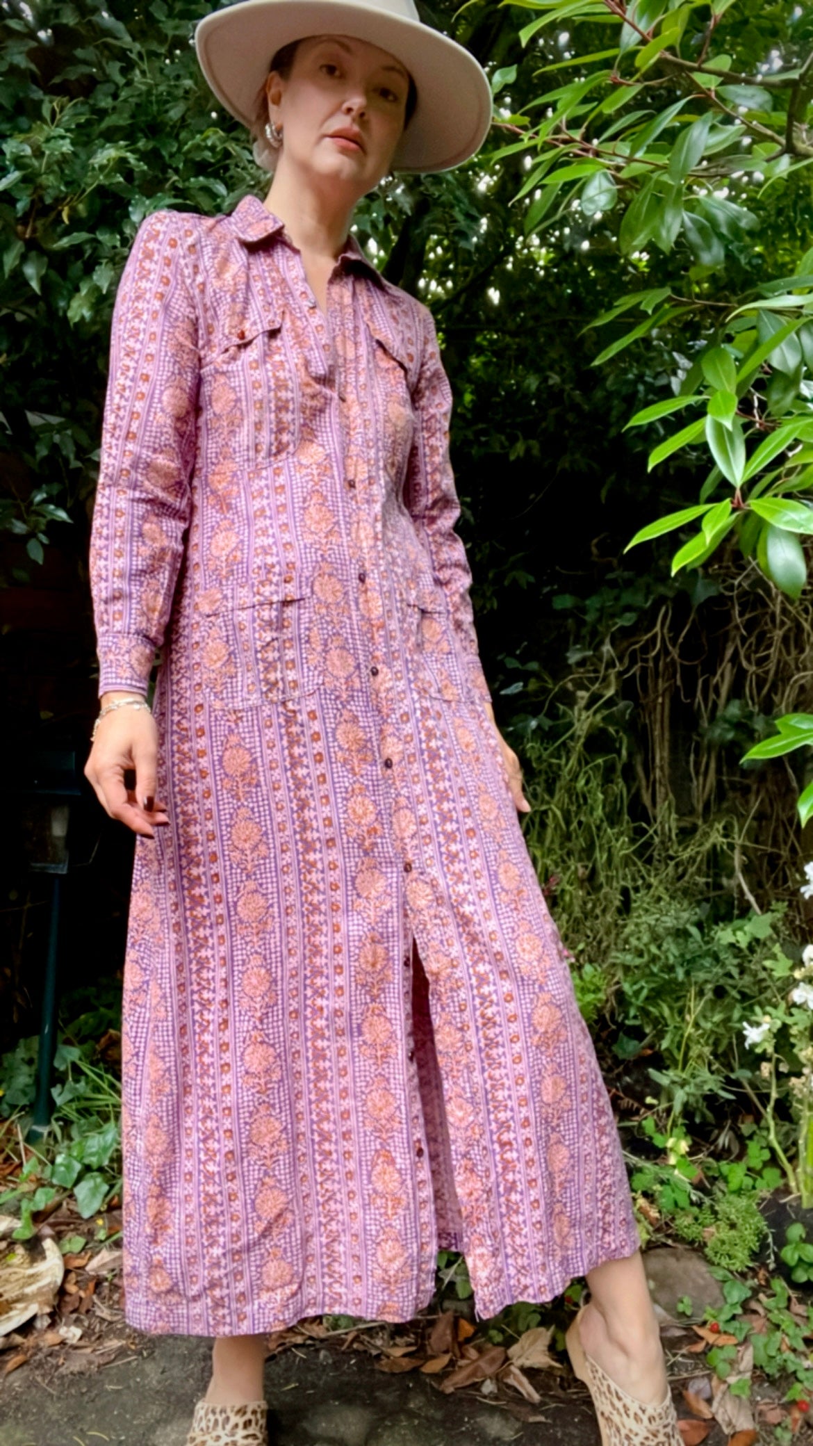 70s Block Print Dress