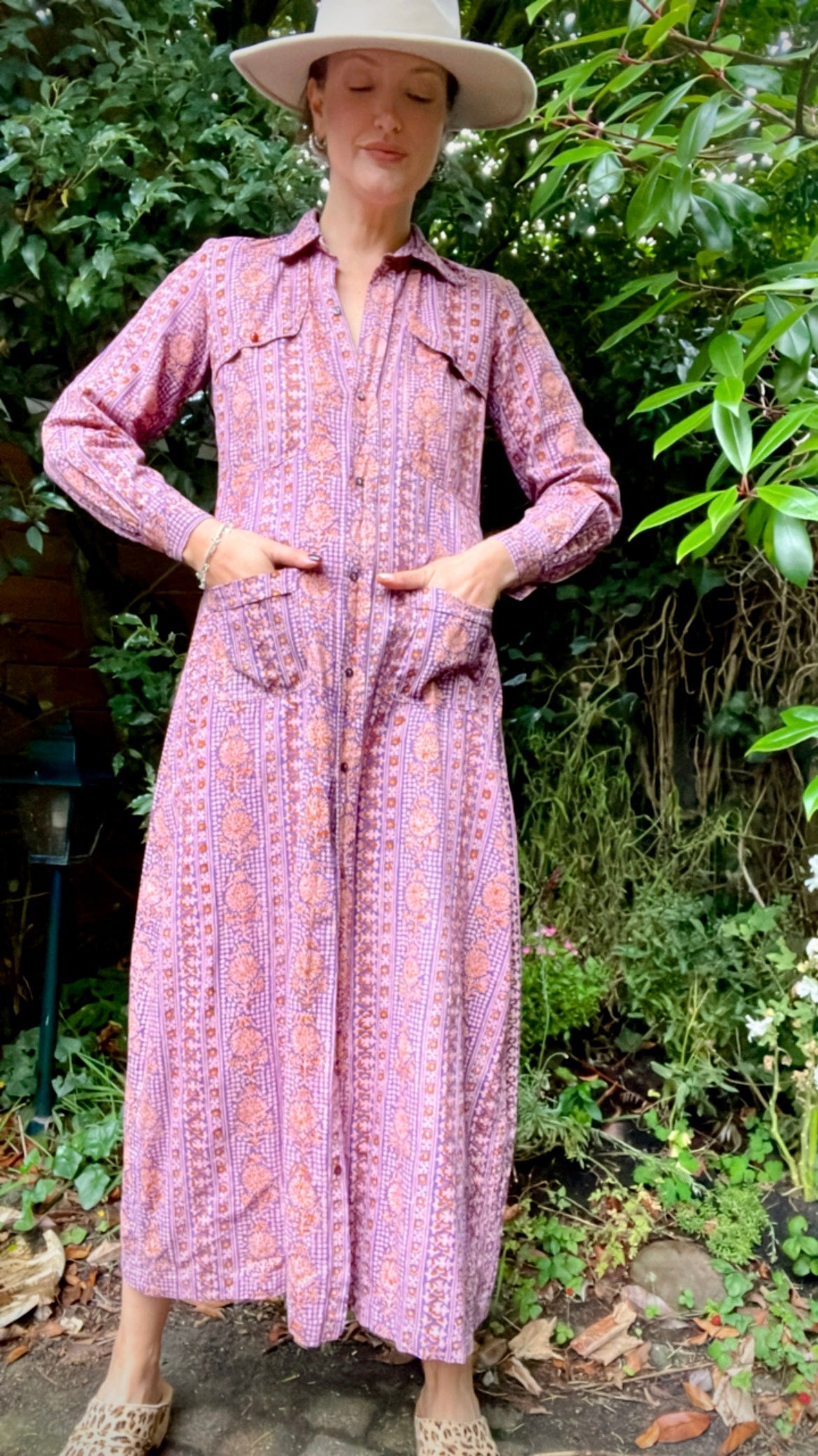 70s Block Print Dress