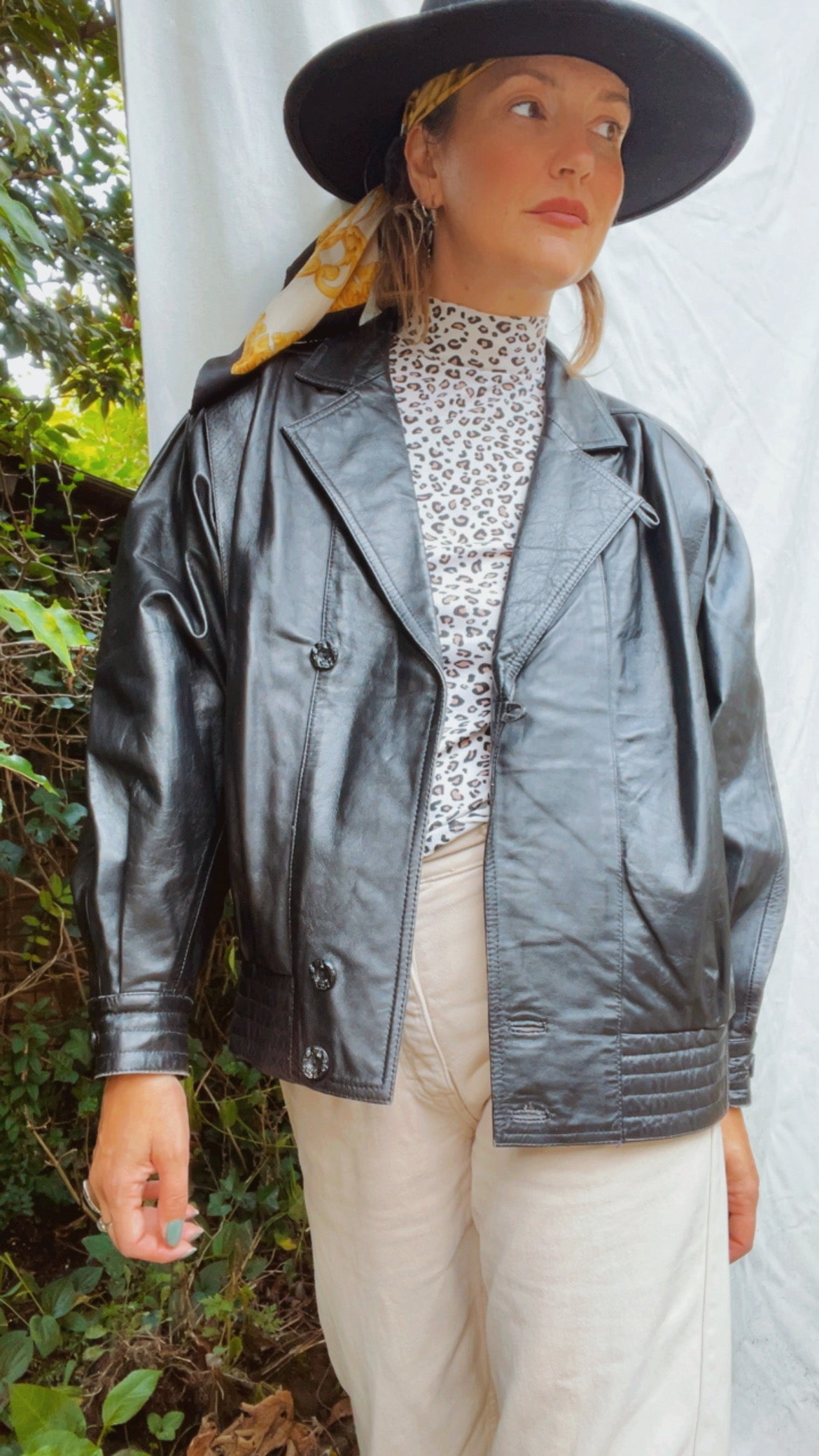 80s Leather Bomber