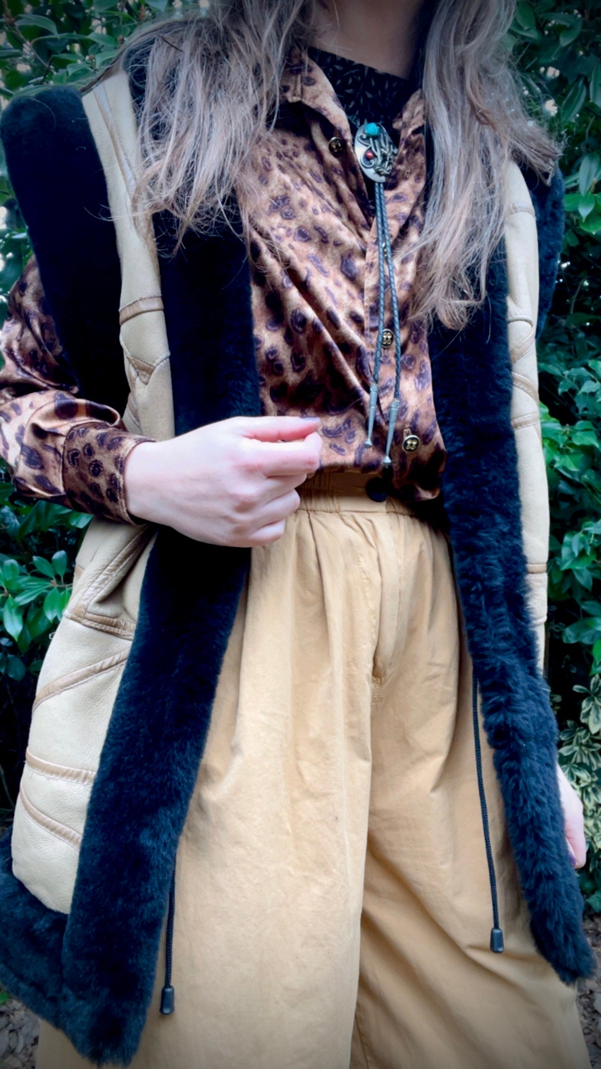 Patchwork Shearling Waistcoat