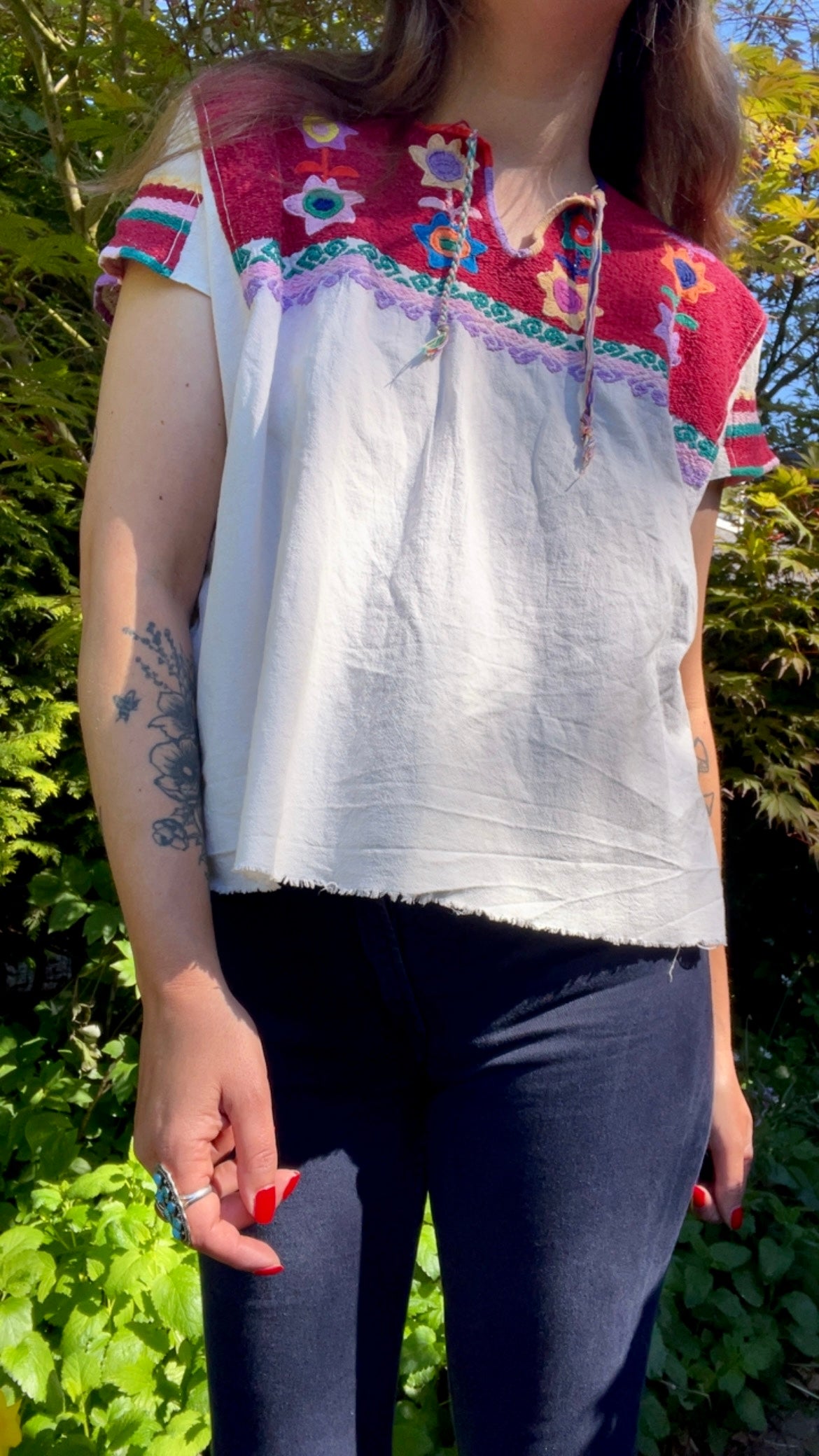 Huipil Flower Top