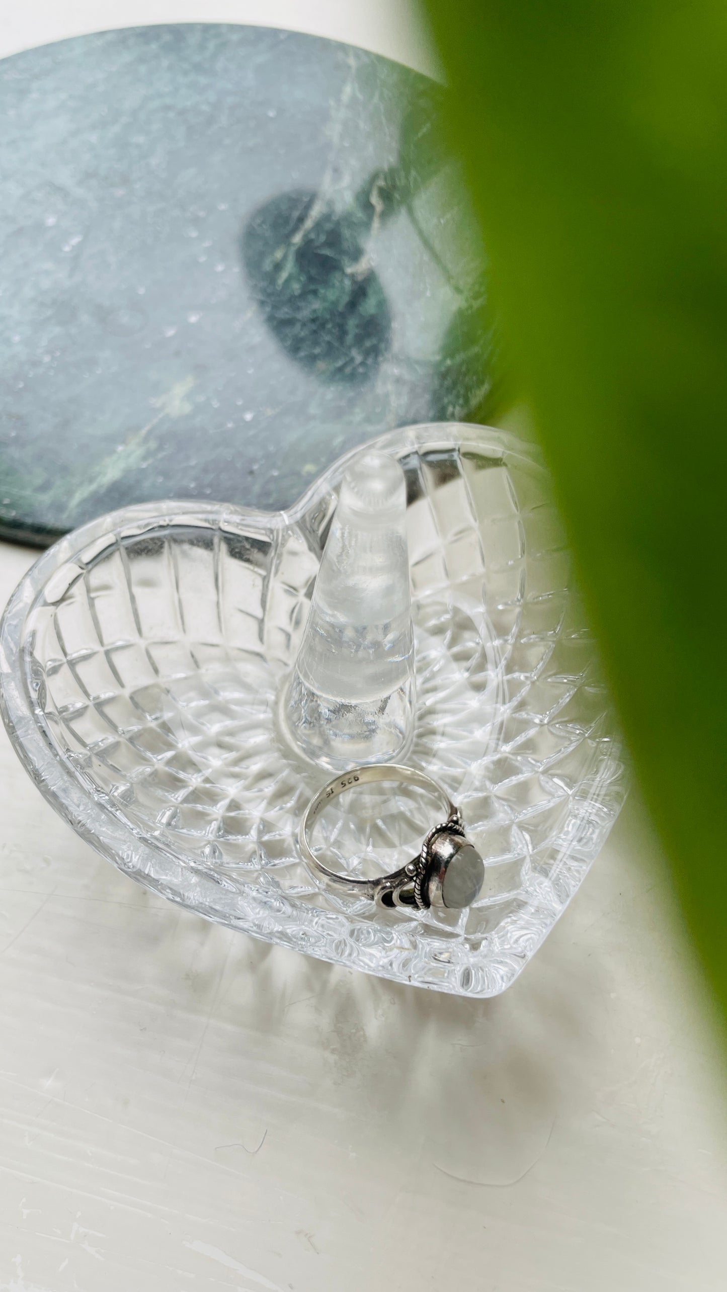 Crystal Heart Ring Holder