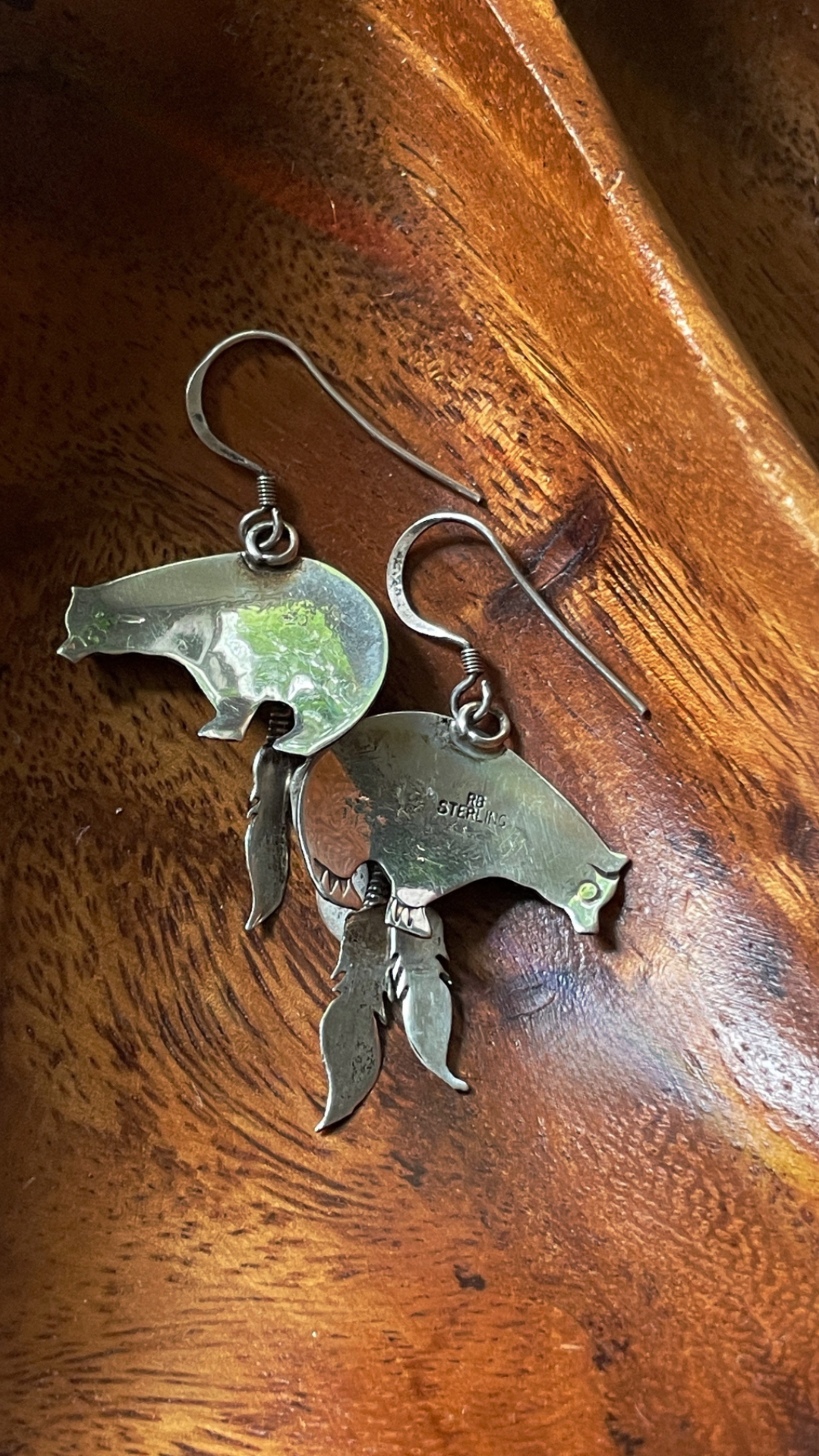 Spirit Bear Sterling Earrings