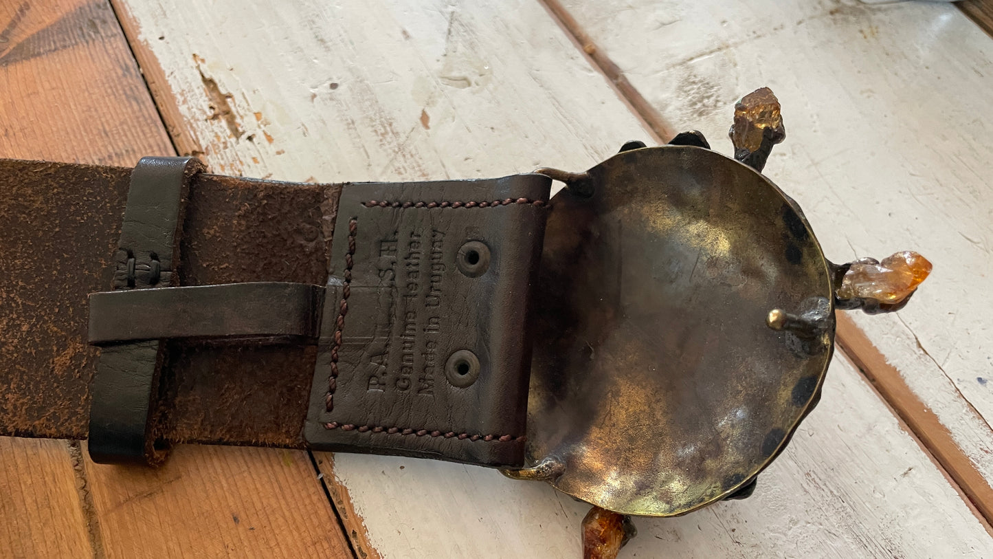 Brutalist Citrine Brass Belt