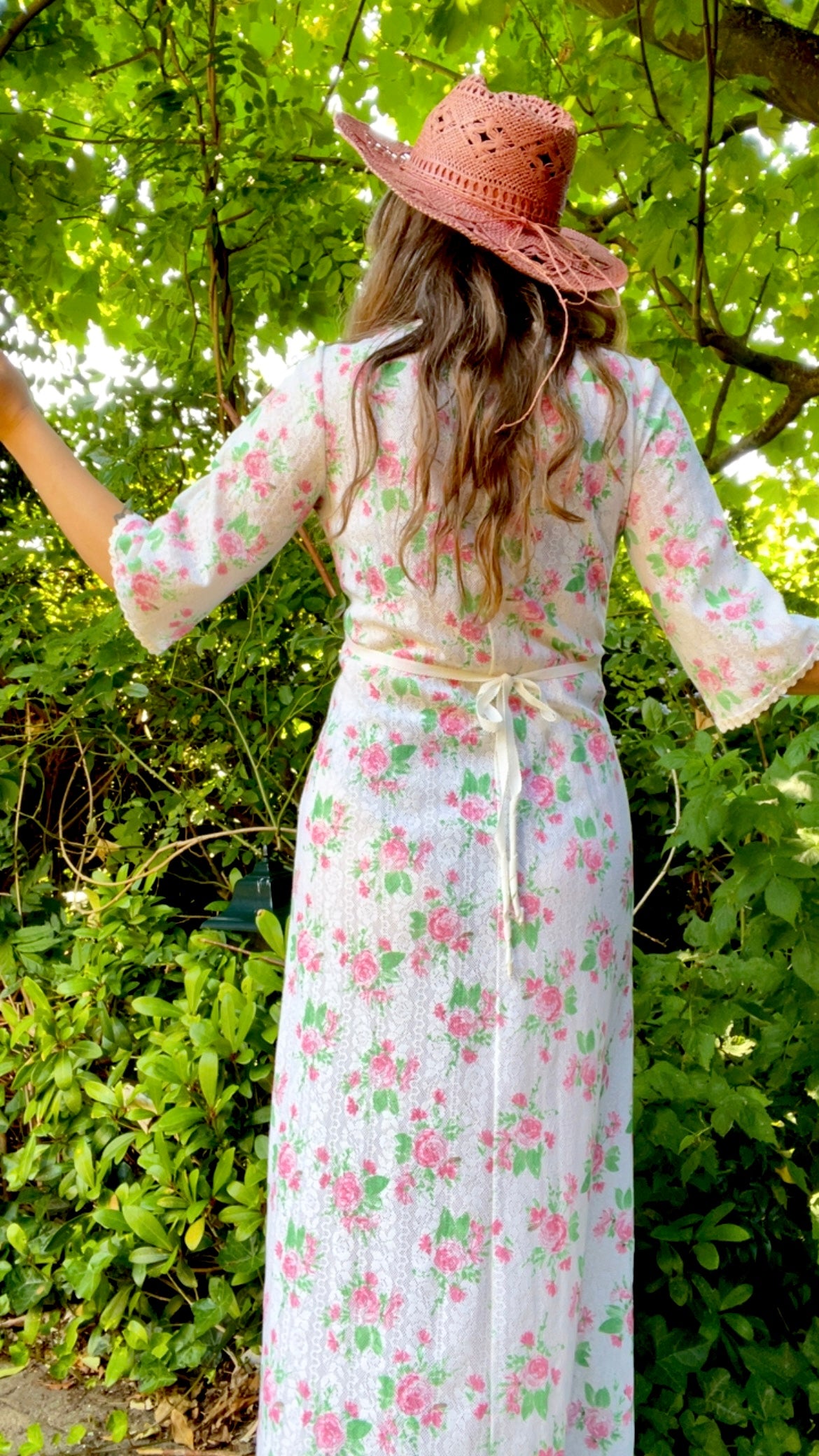 60s Floral Lace Gown